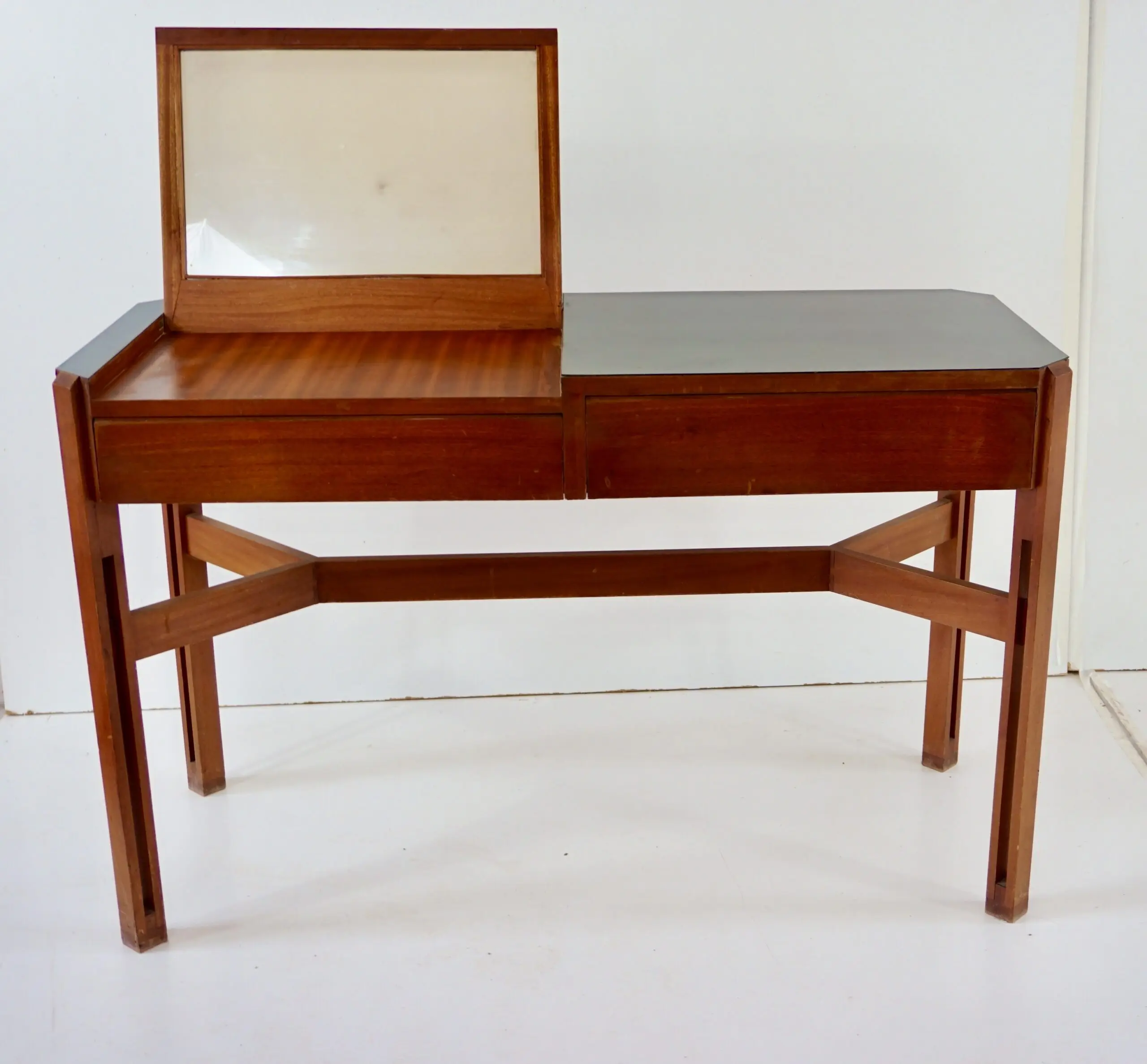 Ico Parisi rare large wood and laminate desk with mirror, Hotel Lorena, 1959 — Ico Parisi
