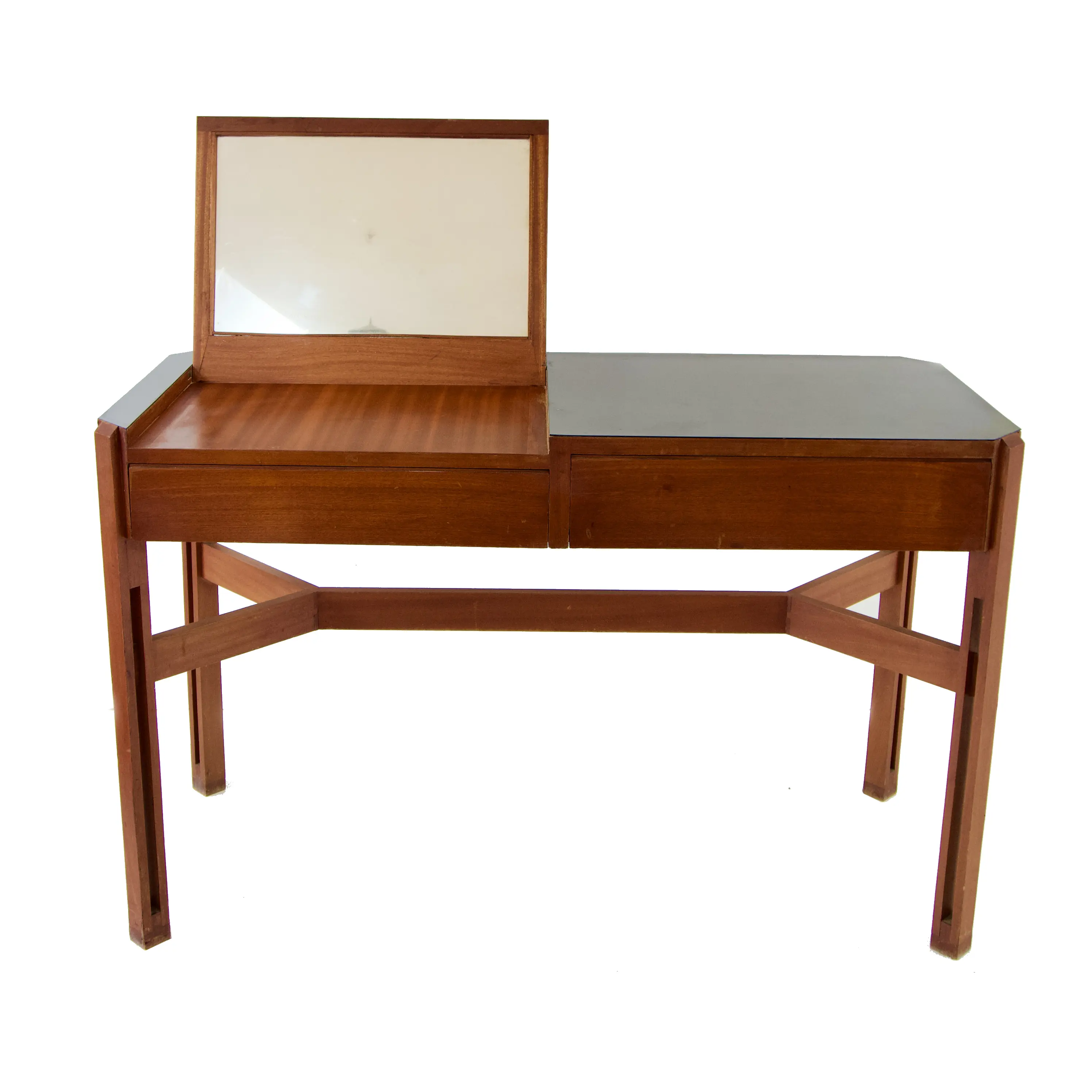 Ico Parisi rare large wood and laminate desk with mirror, Hotel Lorena, 1959 — Ico Parisi