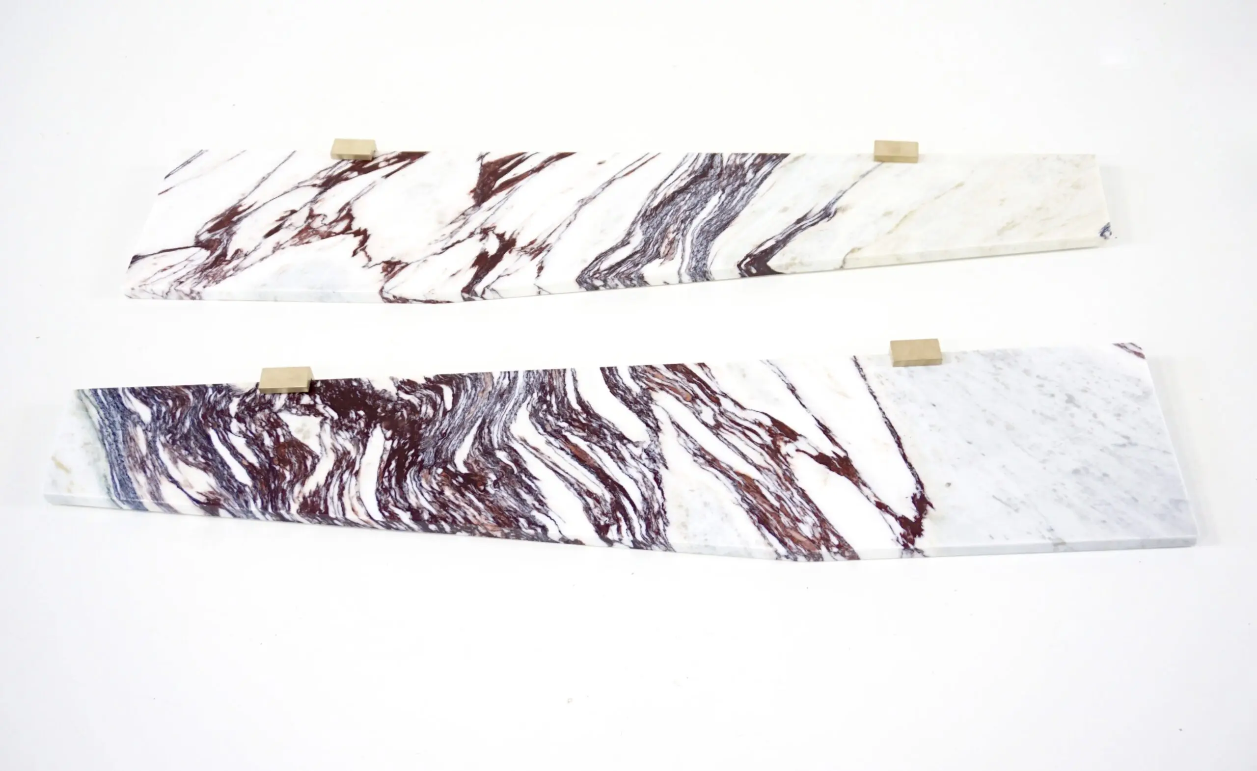 Large pair of Wall Mounted Marble, Brass Console "Angel Wings" by Lorenzo Ciompi, 2022 — photo 15