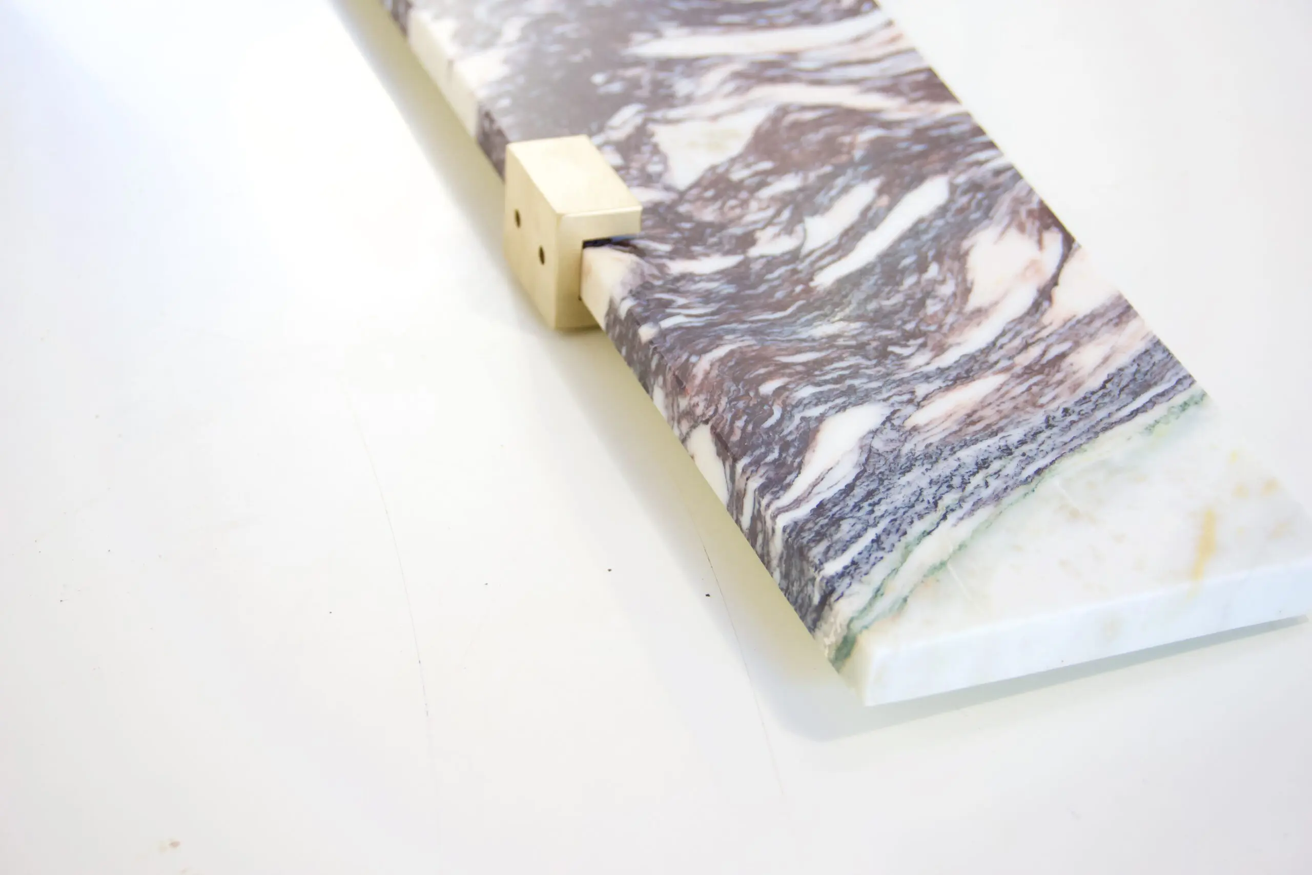 Large pair of Wall Mounted Marble, Brass Console "Angel Wings" by Lorenzo Ciompi, 2022 — photo 14