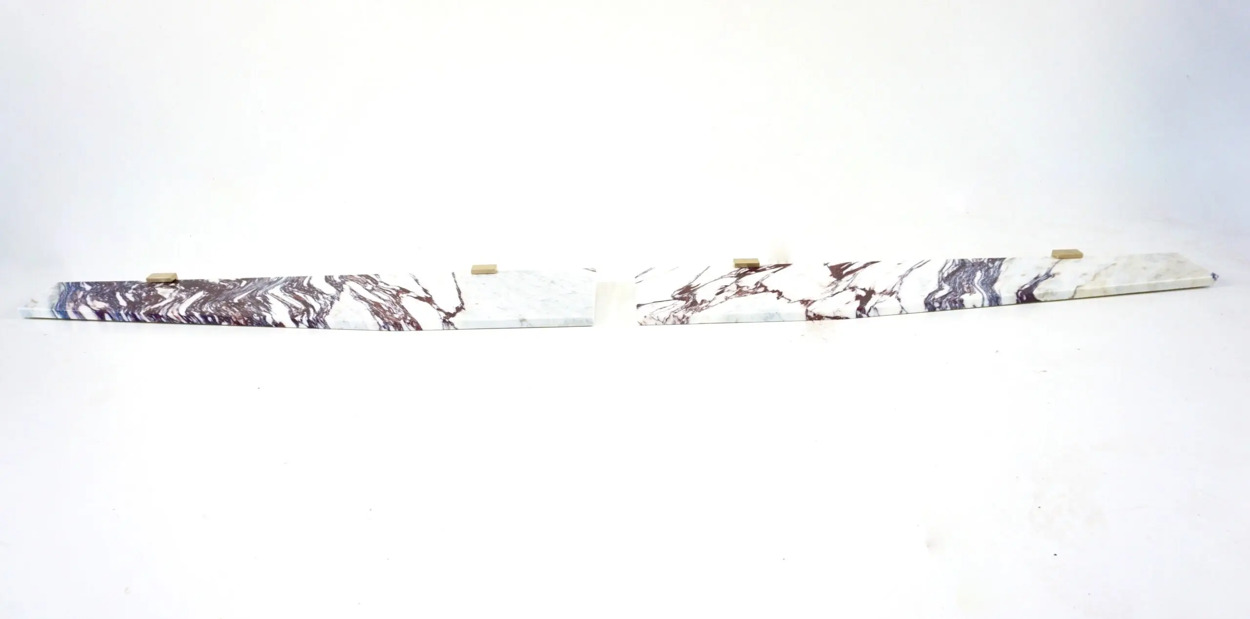 Large pair of Wall Mounted Marble, Brass Console "Angel Wings" by Lorenzo Ciompi, 2022 — image 2