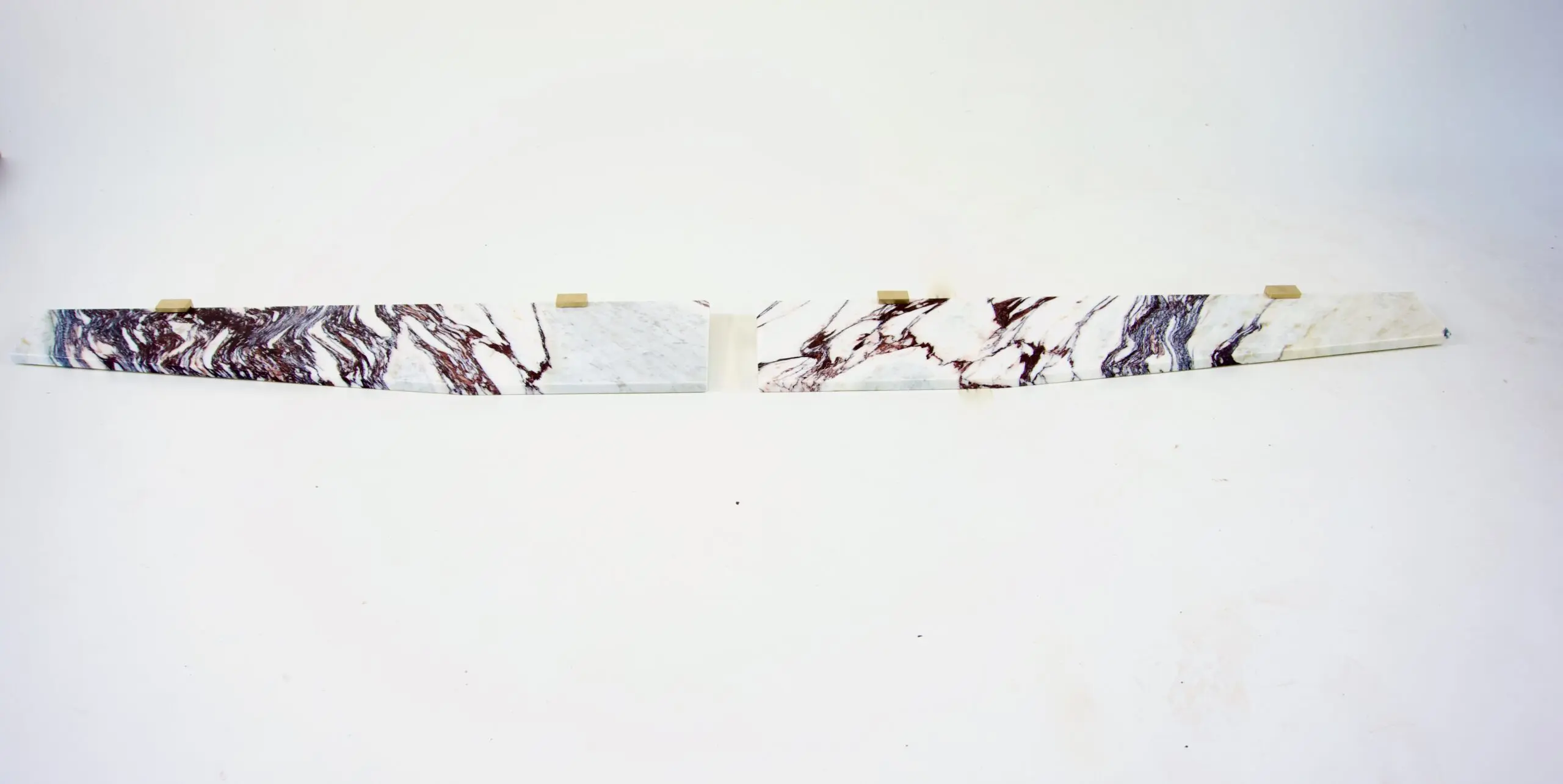 Large pair of Wall Mounted Marble, Brass Console "Angel Wings" by Lorenzo Ciompi, 2022 — photo 4