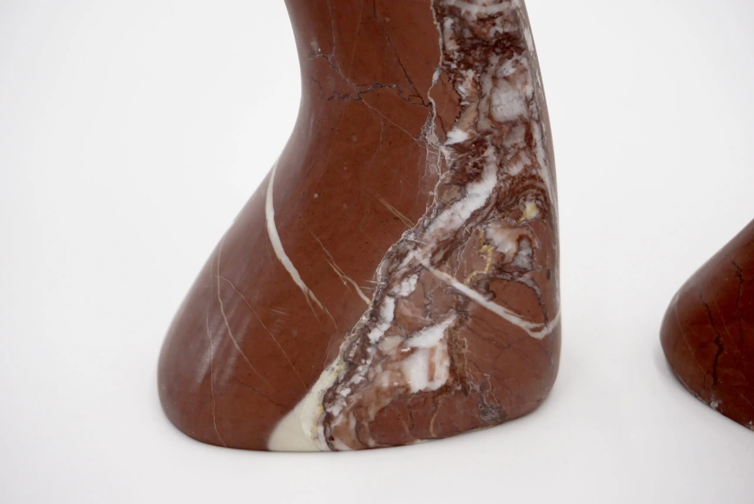 Pair of Coral Red Snake Sculptural Marble Candlesticks, by Lorenzo Ciompi 2023 — photo 17