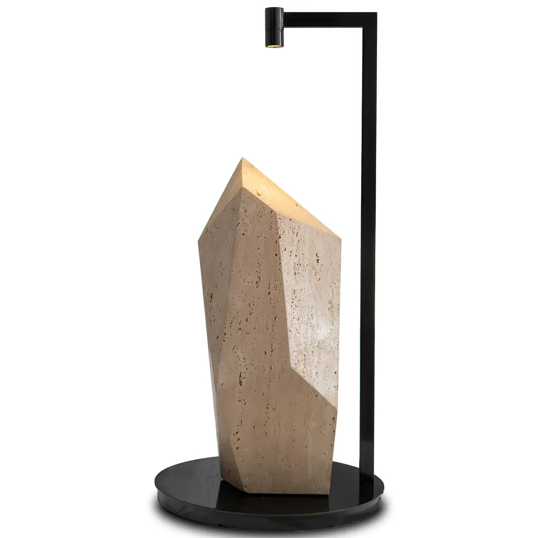 Lorenzo Ciompi "Roman Polyhedrum" Marble and Bronze Sculptural Table Lamp, 2023 — Lorenzo Ciompi