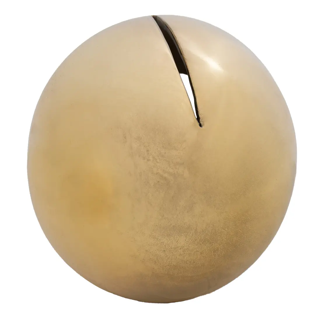 "GOLDEN EGGS" pair of golden glazed ceramic lamps, tribute to Lucio Fontana — image 2