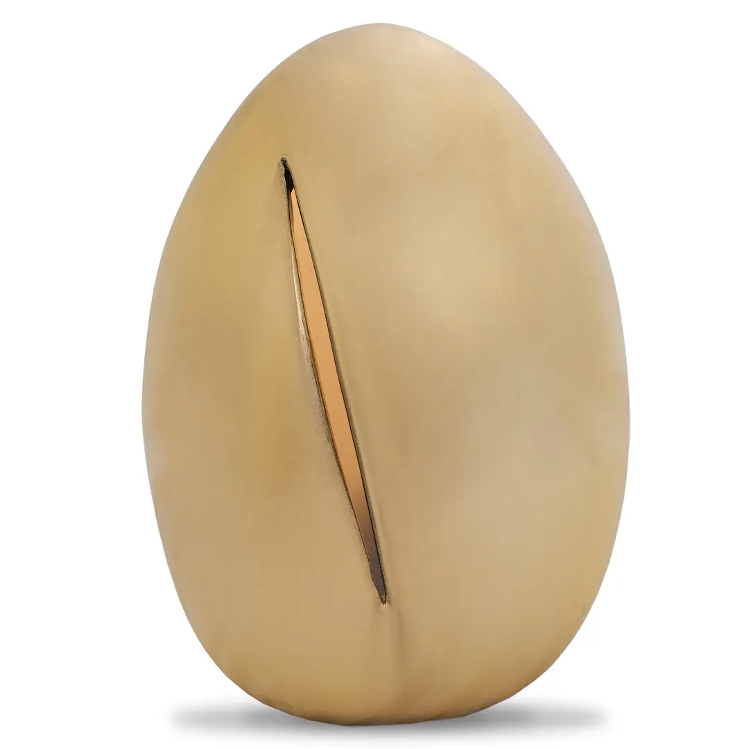 "GOLDEN EGGS" pair of golden glazed ceramic lamps, tribute to Lucio Fontana — photo 4