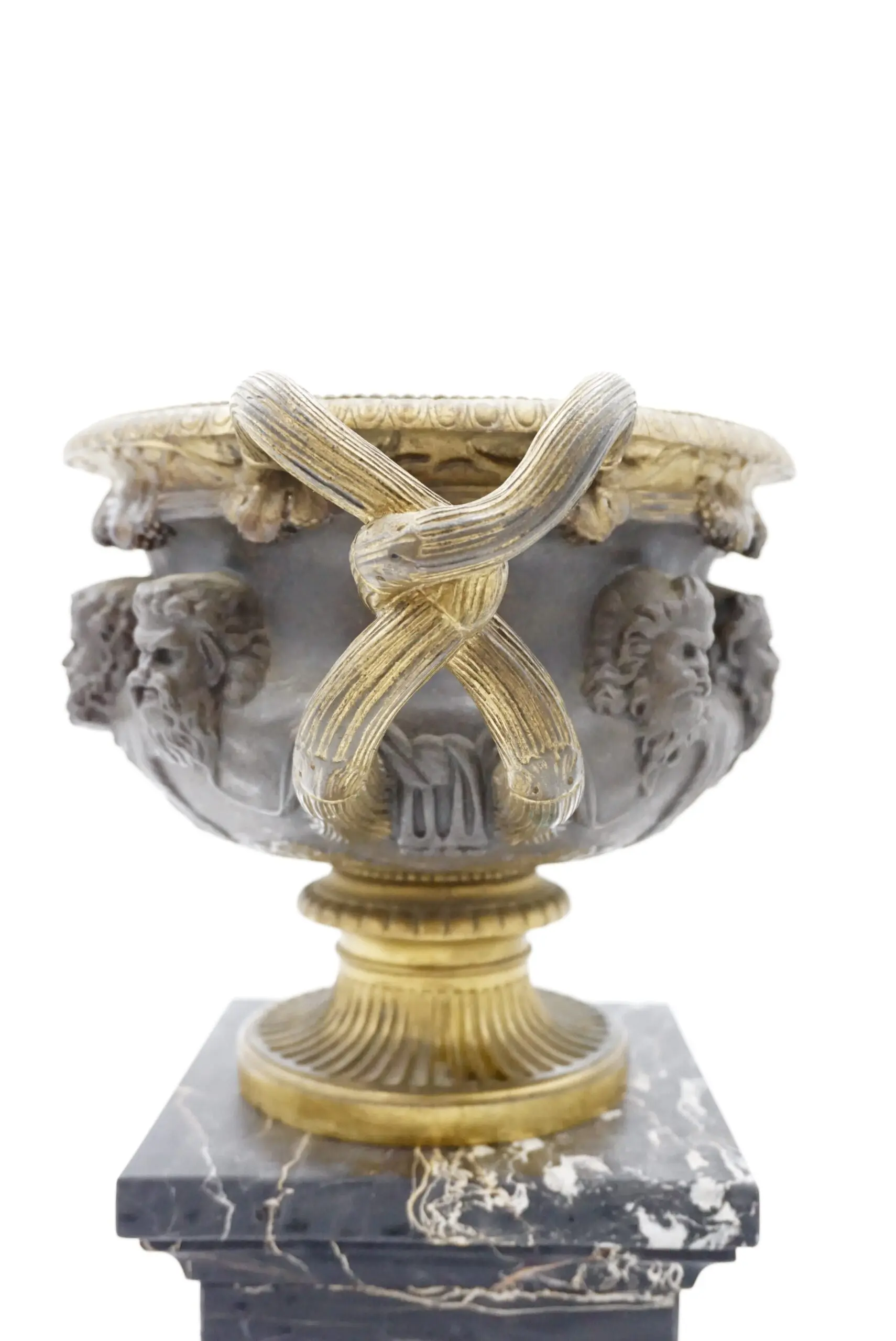bronze and gilt Warwick vase lamp on portoro marble basis, by Barbadienne 1860 — photo 7