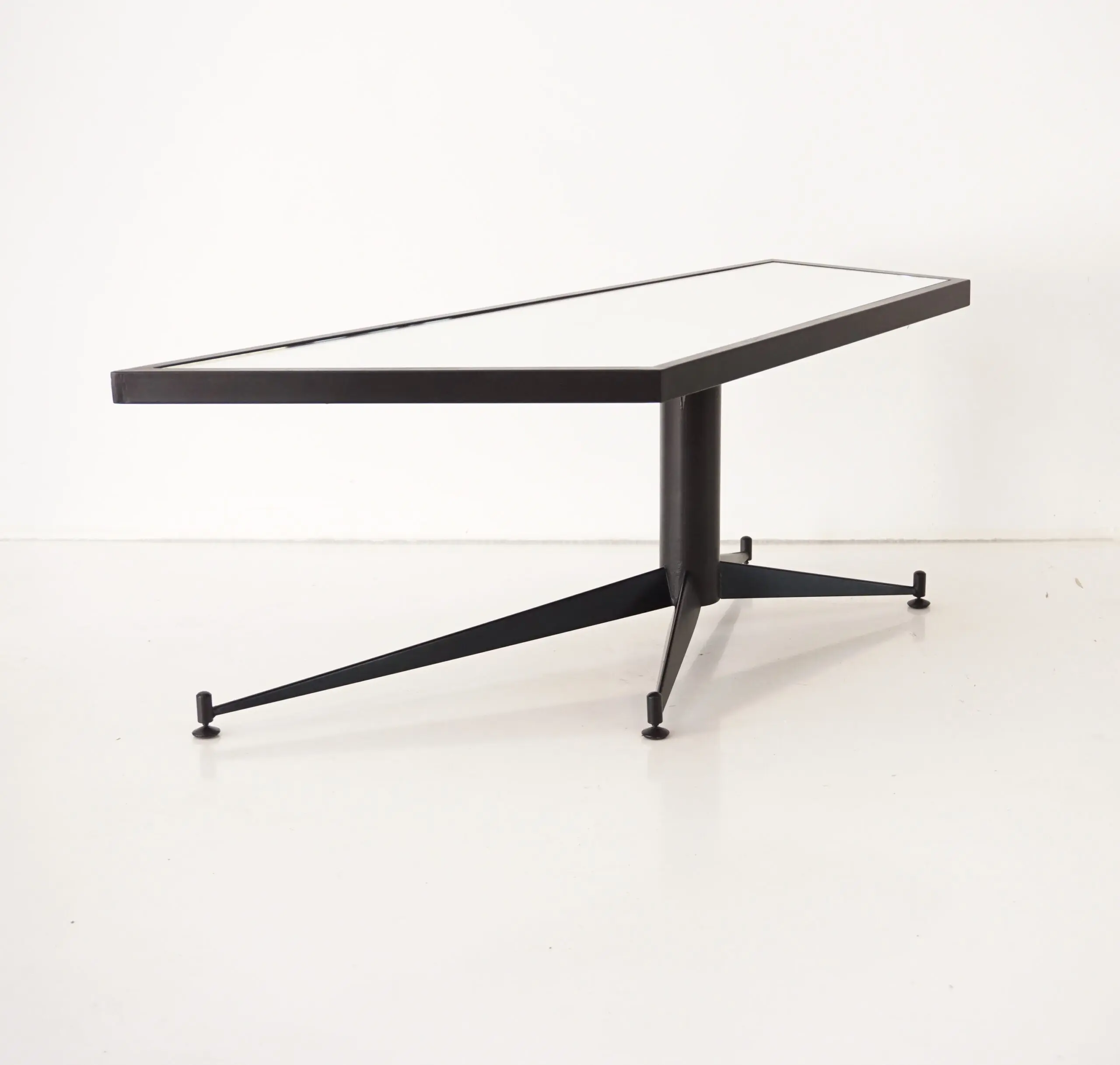 Gio Ponti irregular, asymmetrical black mirrored low coffee table, Rima 1955 — image 2