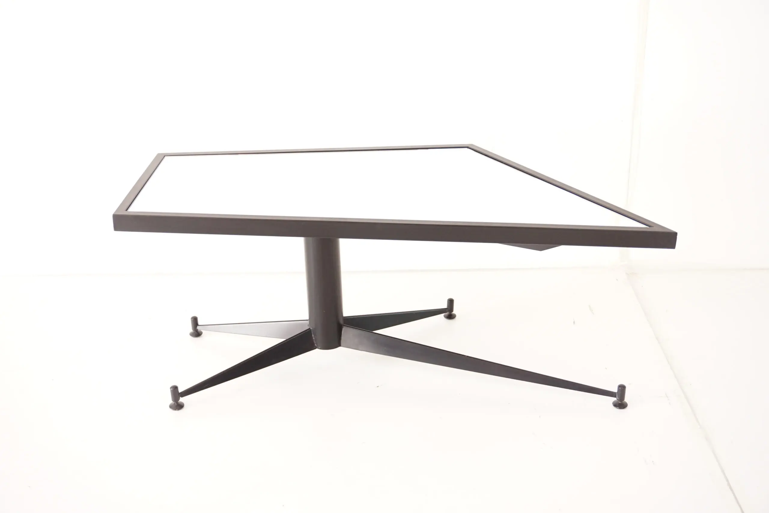 Gio Ponti irregular, asymmetrical black mirrored low coffee table, Rima 1955 — image 3