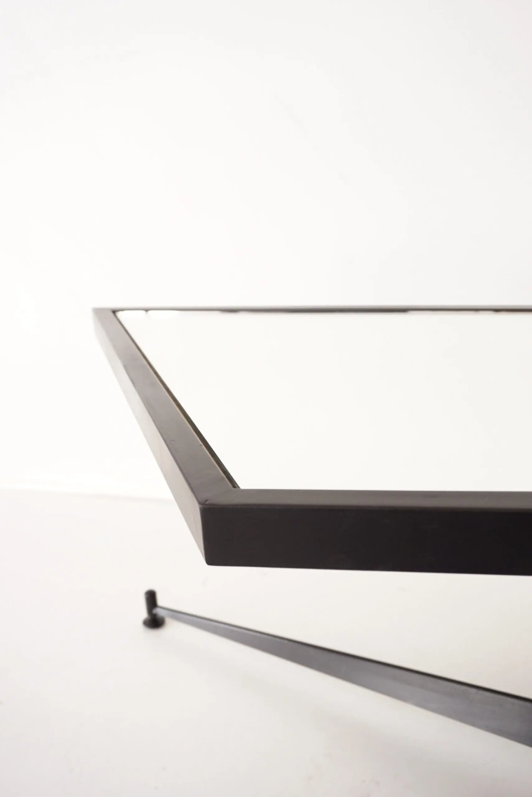 Gio Ponti irregular, asymmetrical black mirrored low coffee table, Rima 1955 — photo 14