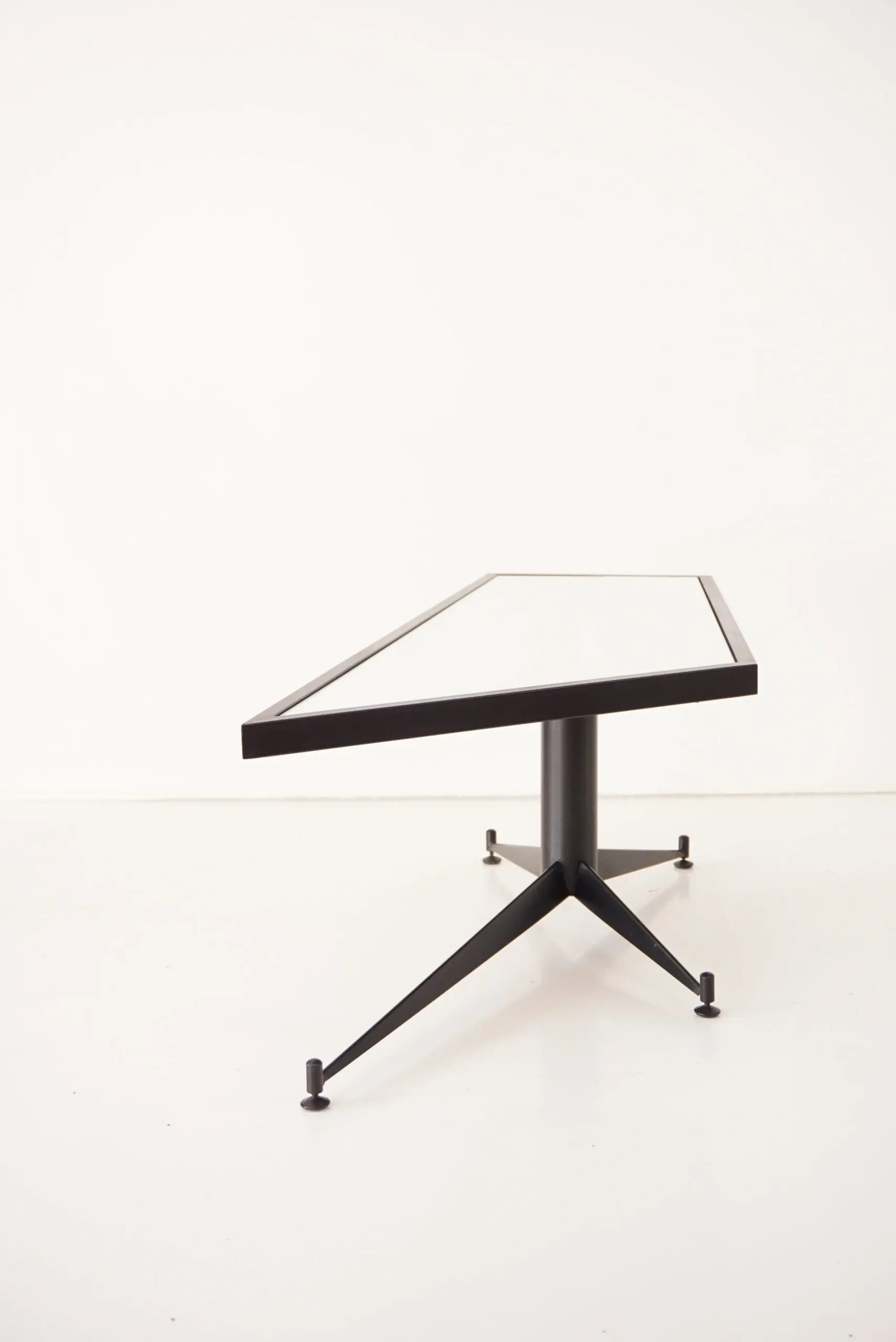 Gio Ponti irregular, asymmetrical black mirrored low coffee table, Rima 1955 — photo 8