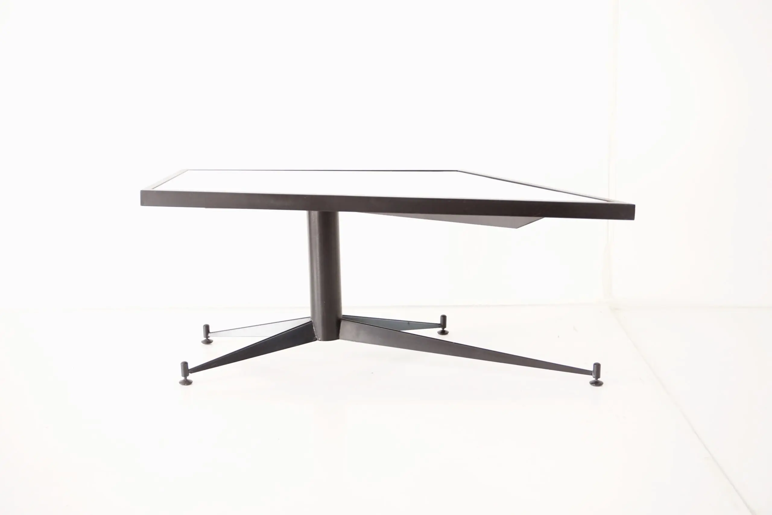Gio Ponti irregular, asymmetrical black mirrored low coffee table, Rima 1955 — photo 13