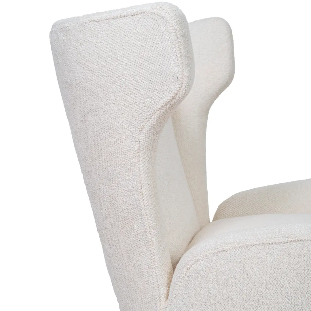 pair of Paolo Buffa white  bouclette high wingback  Bergere armchairs, 1950 — photo 4