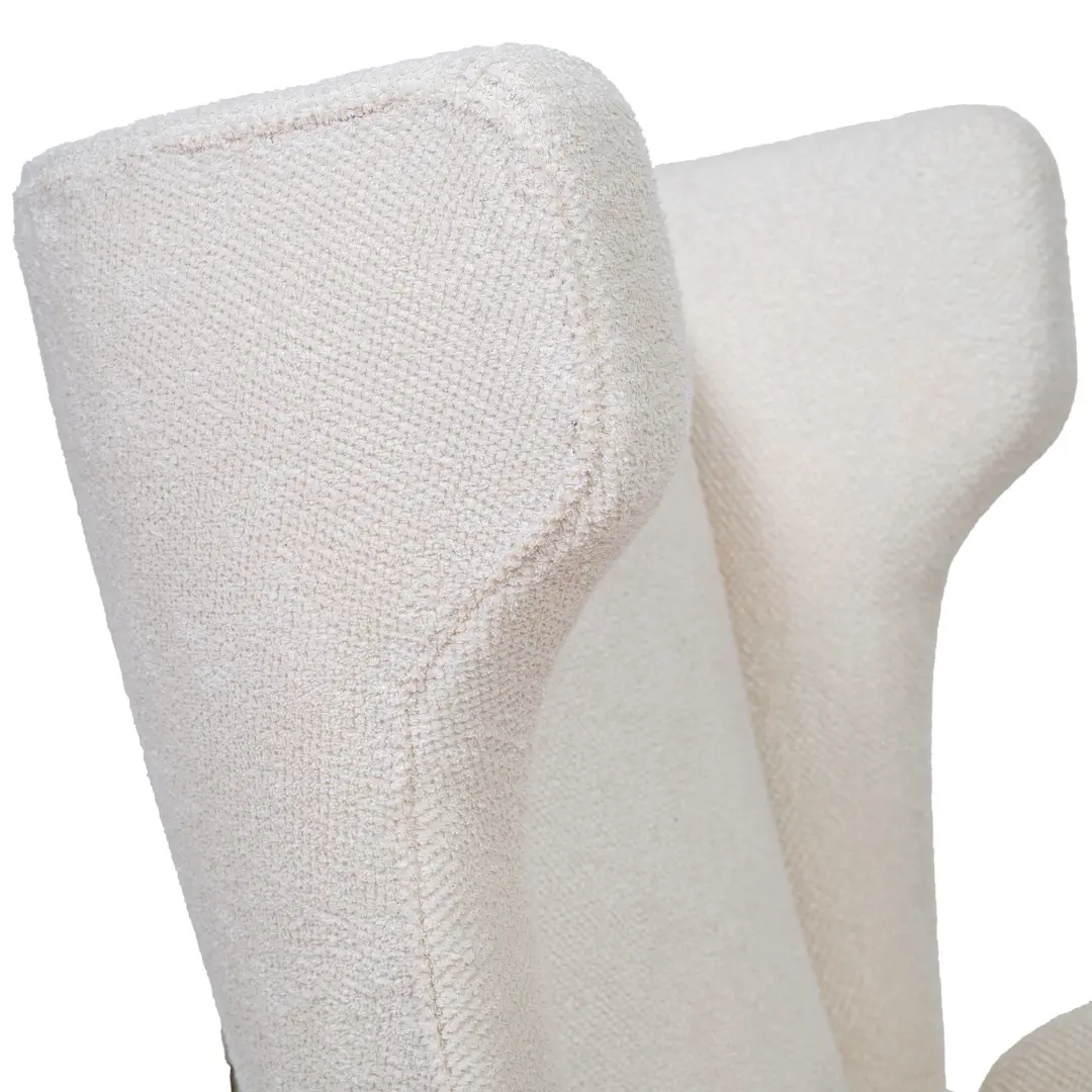 pair of Paolo Buffa white  bouclette high wingback  Bergere armchairs, 1950 — photo 5