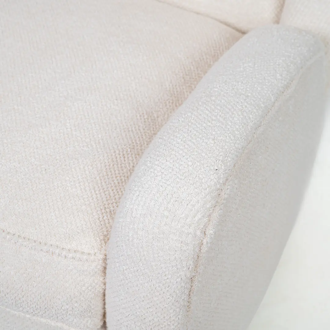 pair of Paolo Buffa white  bouclette high wingback  Bergere armchairs, 1950 — photo 13