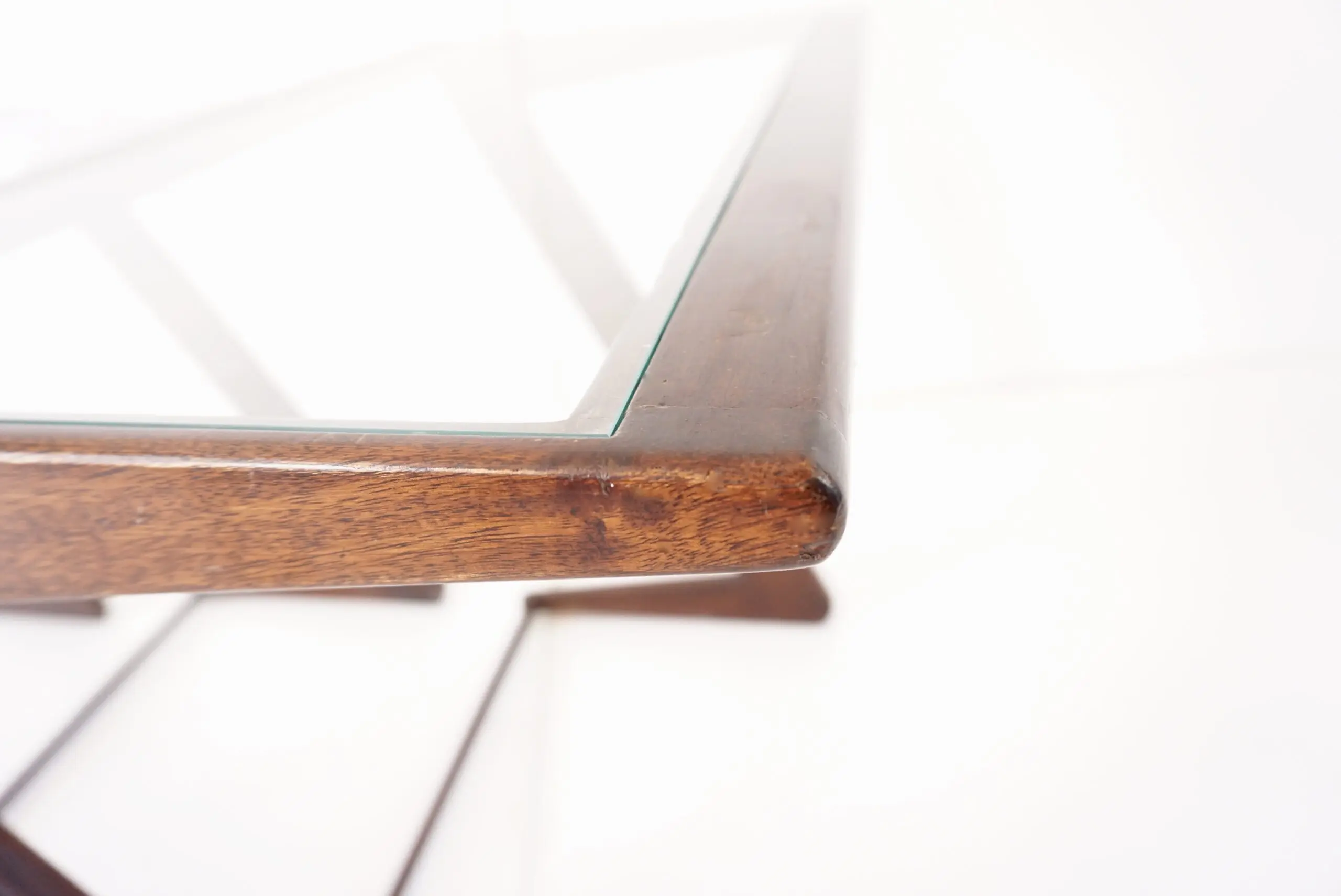 Giuseppe Scapinelli set of three nesting side tables, teak and glass, 1950 — photo 21