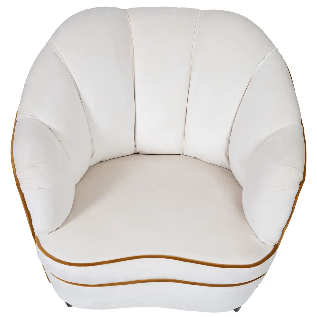 pair of Gio Ponti  velvet bicolor white and yellow armchairs, Casa & Giardino 1940 — photo 11