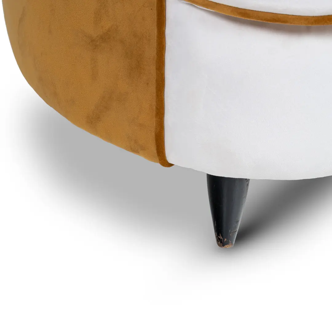 pair of Gio Ponti  velvet bicolor white and yellow armchairs, Casa & Giardino 1940 — photo 13