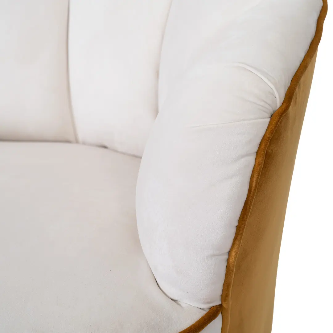 pair of Gio Ponti  velvet bicolor white and yellow armchairs, Casa & Giardino 1940 — photo 10