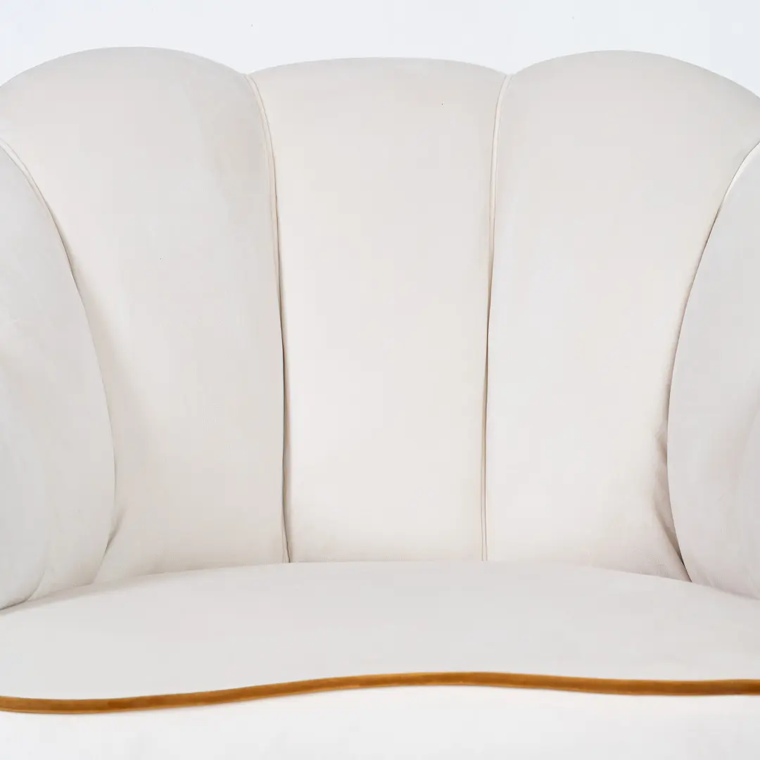 pair of Gio Ponti  velvet bicolor white and yellow armchairs, Casa & Giardino 1940 — photo 9