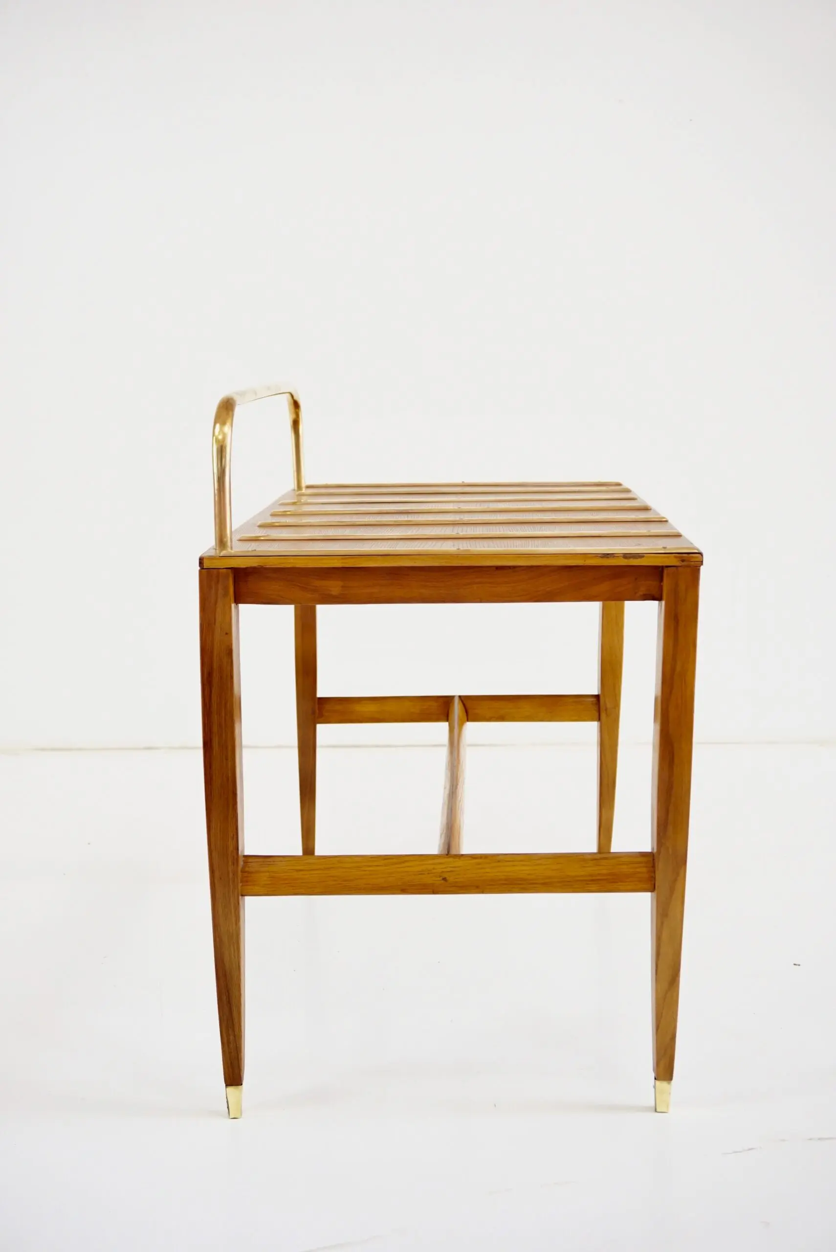 Gio Ponti Walnut Side Table, Luggage Rack for Hotel Royal Naples, 1955 — photo 12