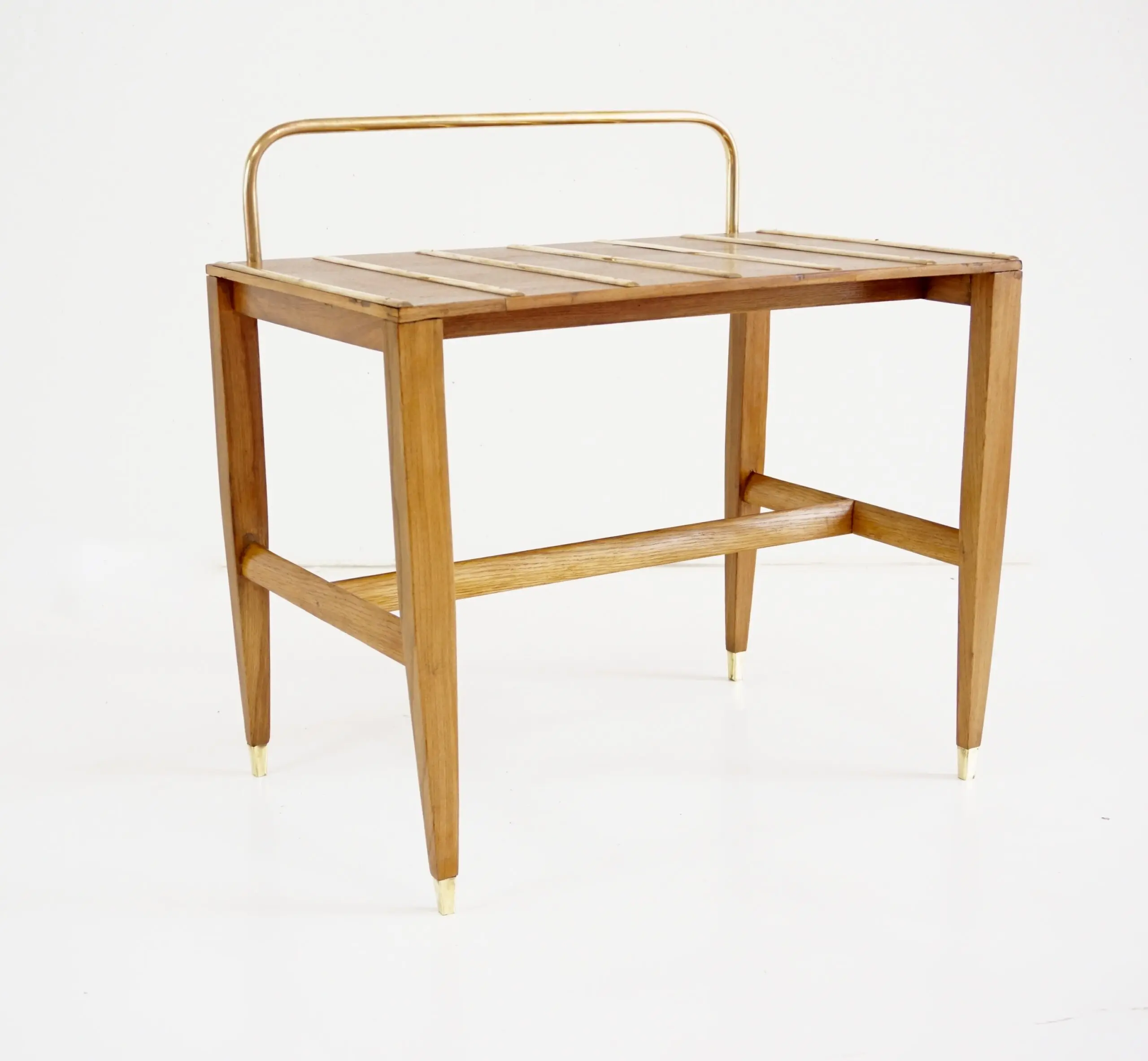Gio Ponti Walnut Side Table, Luggage Rack for Hotel Royal Naples, 1955 — image 3