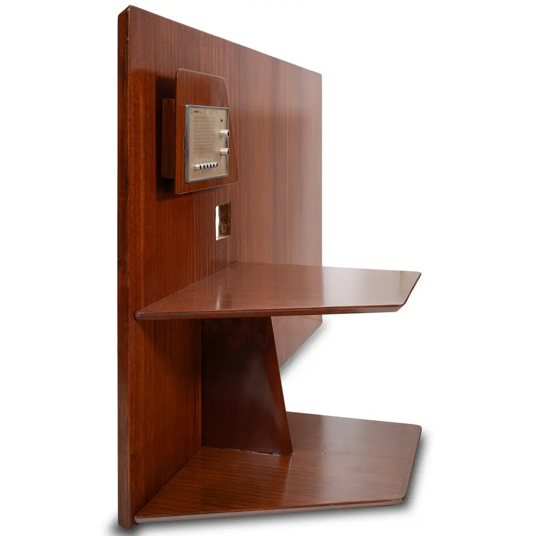 Gio Ponti, pair  of rare mahogany  headboards with fitted bedside tables, Hotel Royal, 1955 — photo 6