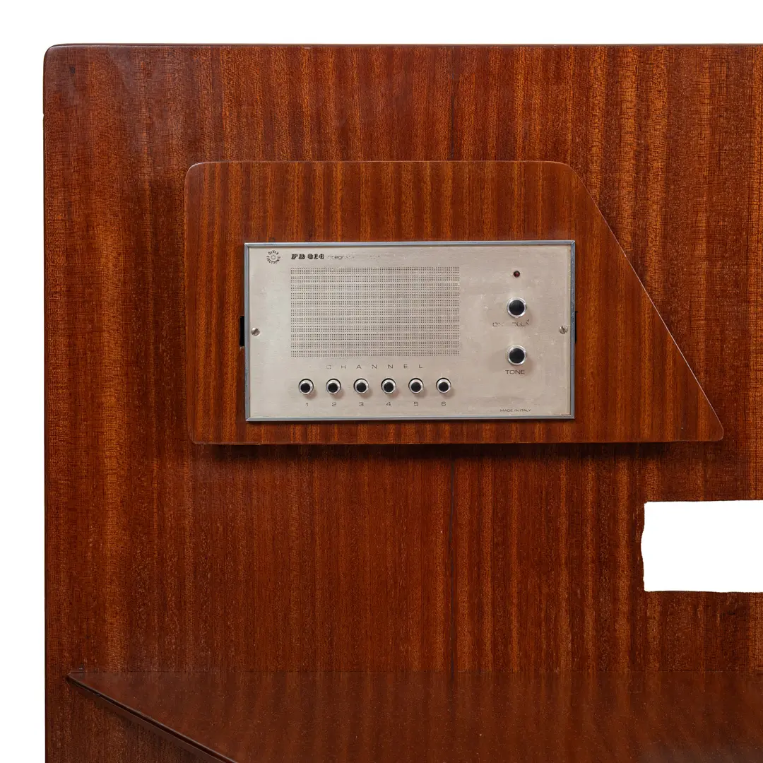 Gio Ponti, pair  of rare mahogany  headboards with fitted bedside tables, Hotel Royal, 1955 — photo 9