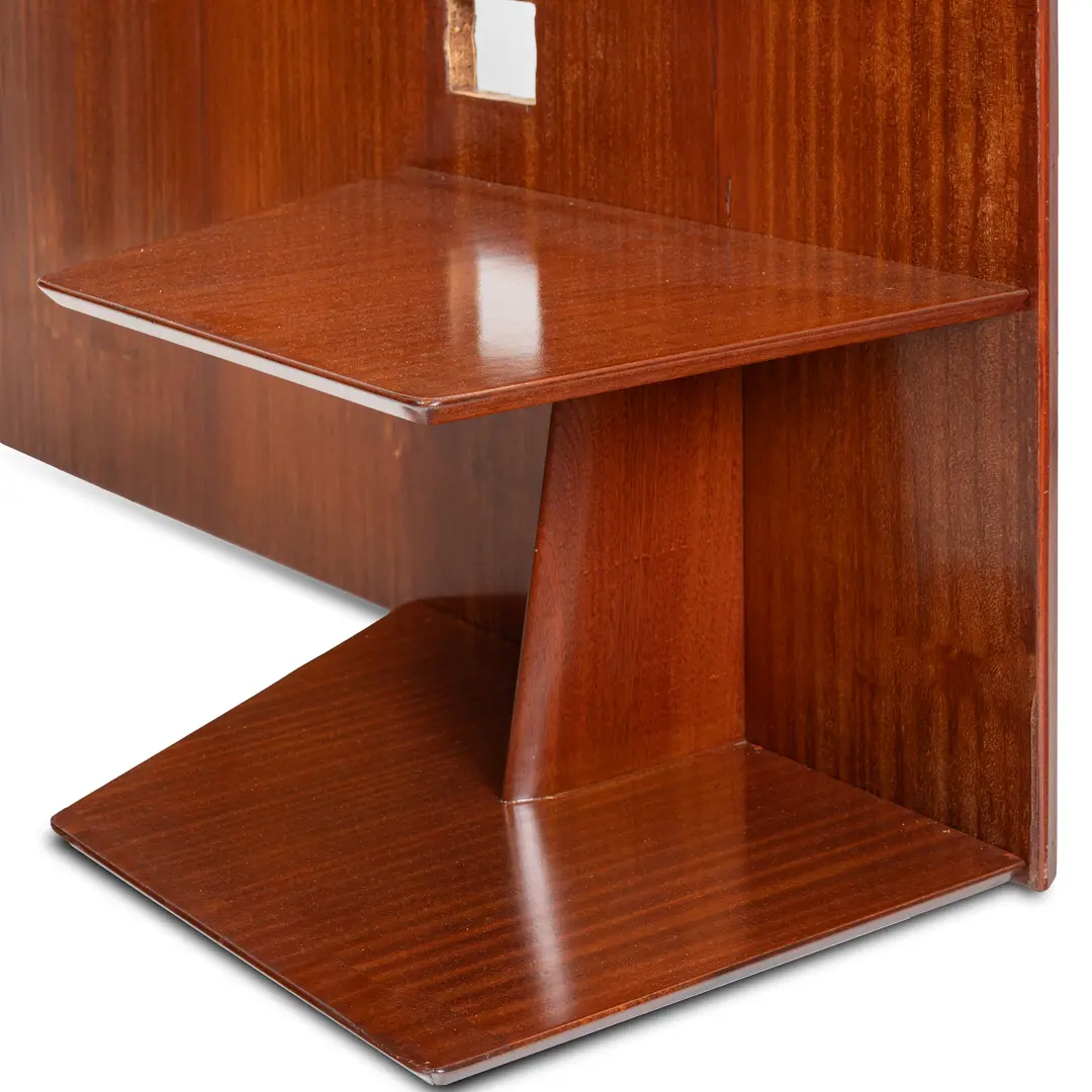 Gio Ponti, pair  of rare mahogany  headboards with fitted bedside tables, Hotel Royal, 1955 — photo 12