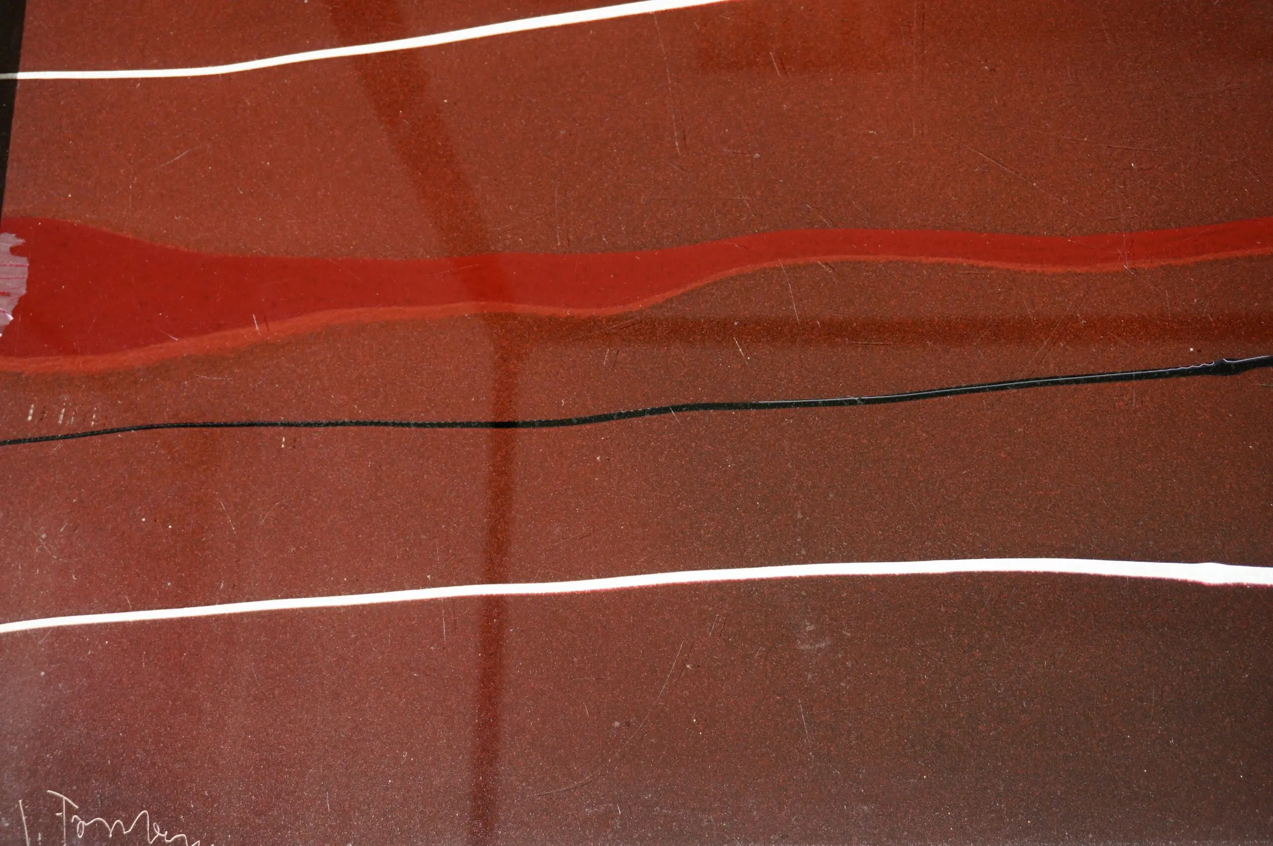 Lucio Fontana "Concetto Spaziale" black, red and white oil on glass, signed 1956 — photo 12