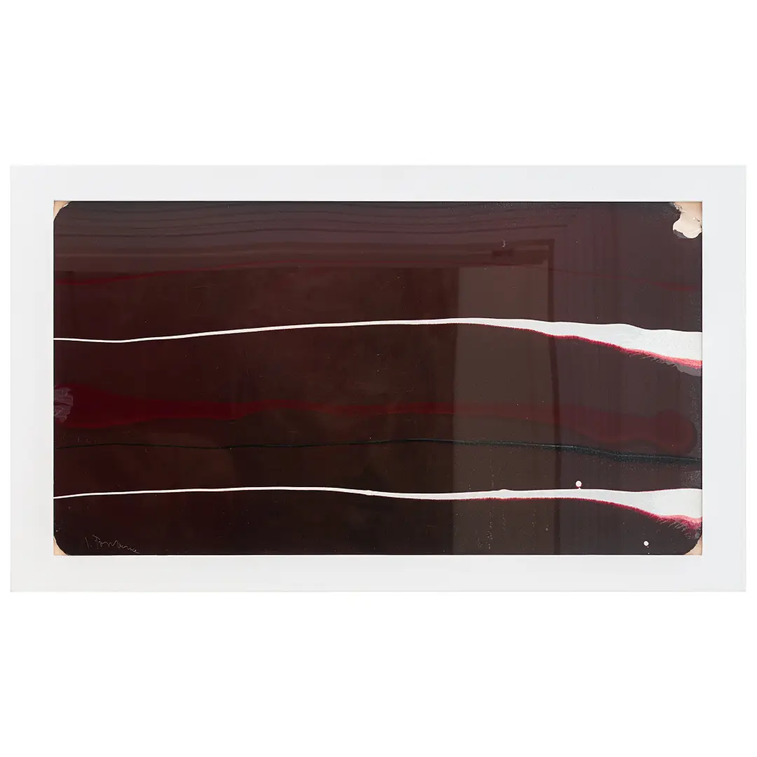 Lucio Fontana "Concetto Spaziale" black, red and white oil on glass, signed 1956 — Osvaldo Borsani, Lucio Fontana