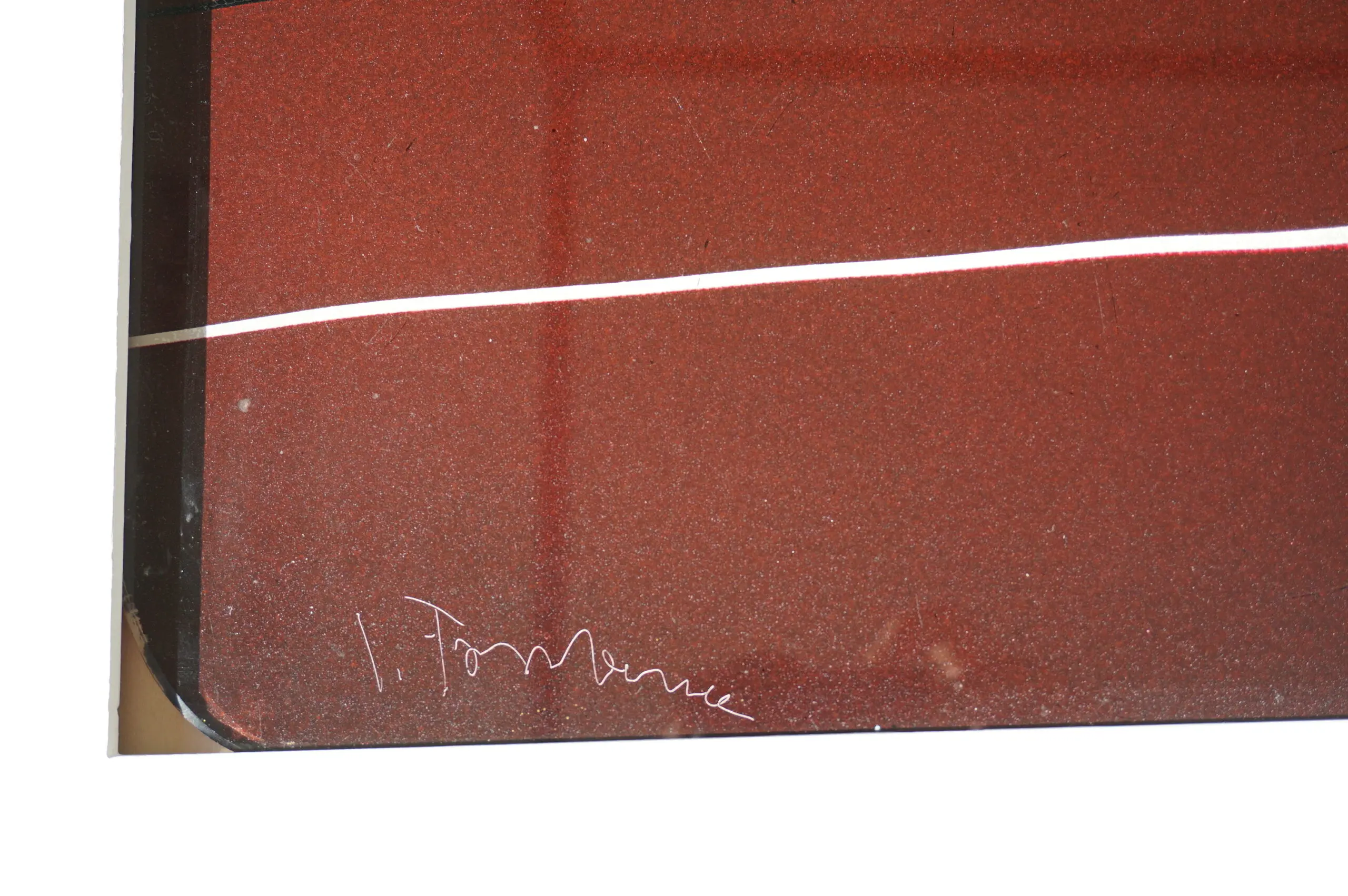 Lucio Fontana "Concetto Spaziale" black, red and white oil on glass, signed 1956 — photo 11