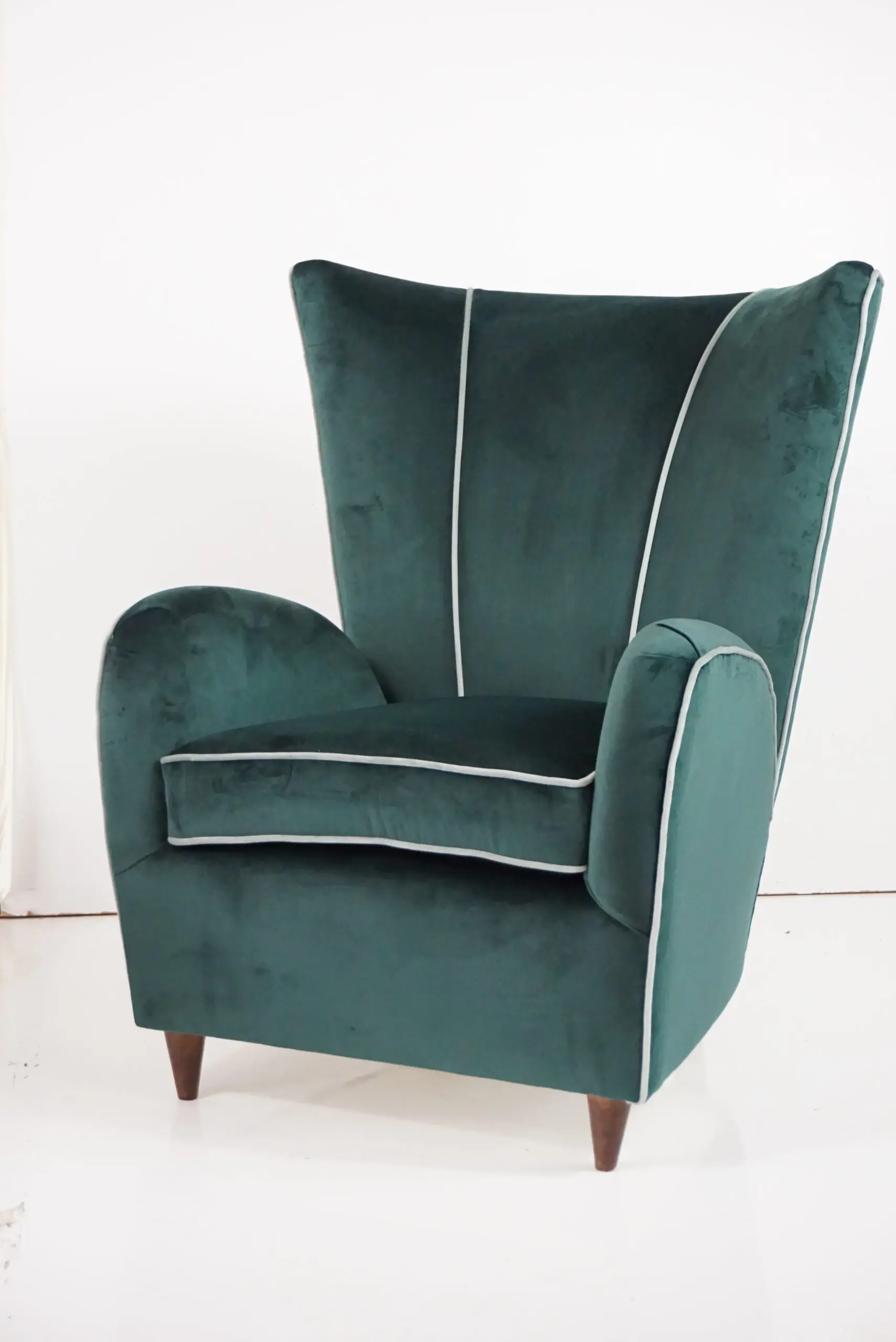 pair of green velvet  Paolo Buffa armchairs,1950 — photo 9