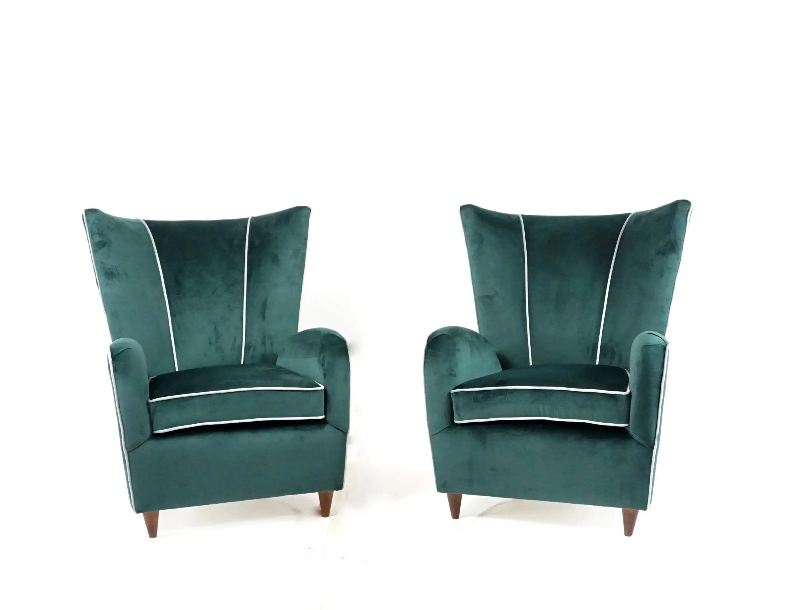 pair of green velvet  Paolo Buffa armchairs,1950 — Paolo Buffa