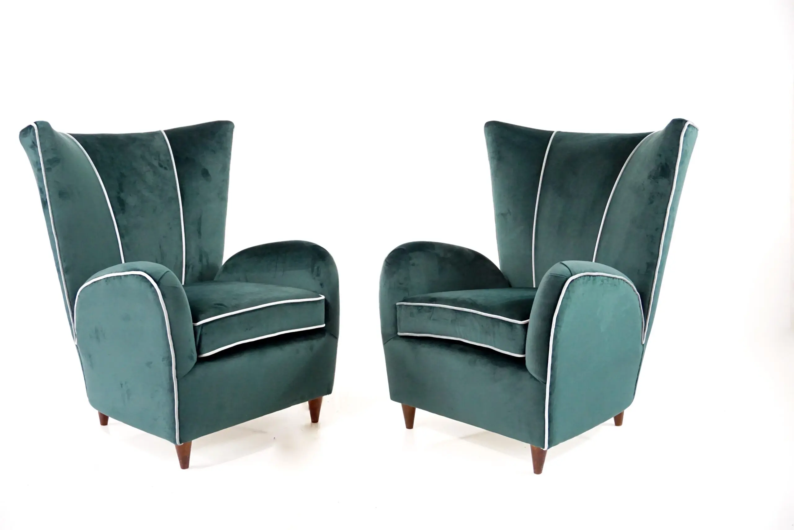 pair of green velvet  Paolo Buffa armchairs,1950 — Paolo Buffa
