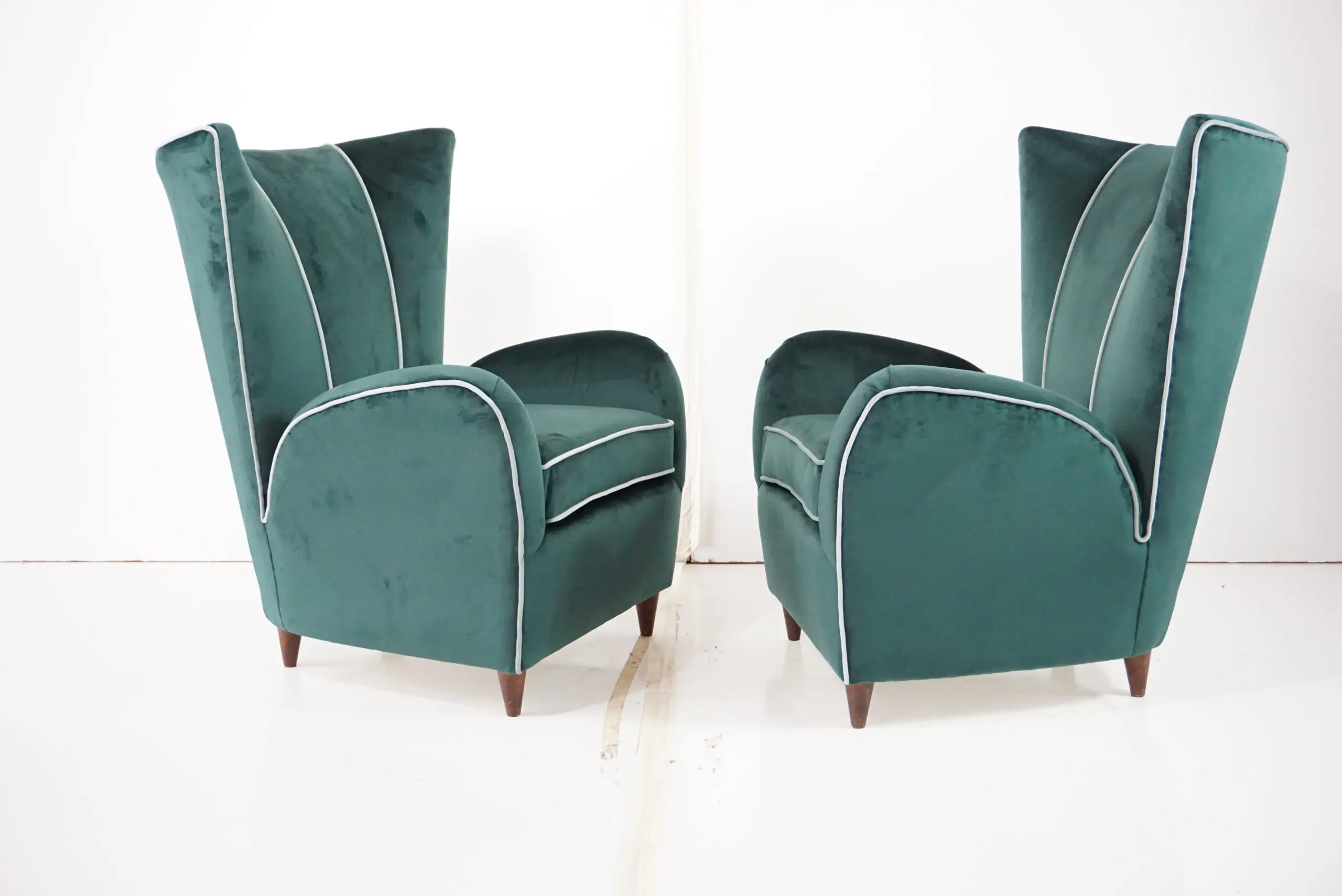 pair of green velvet  Paolo Buffa armchairs,1950 — photo 4