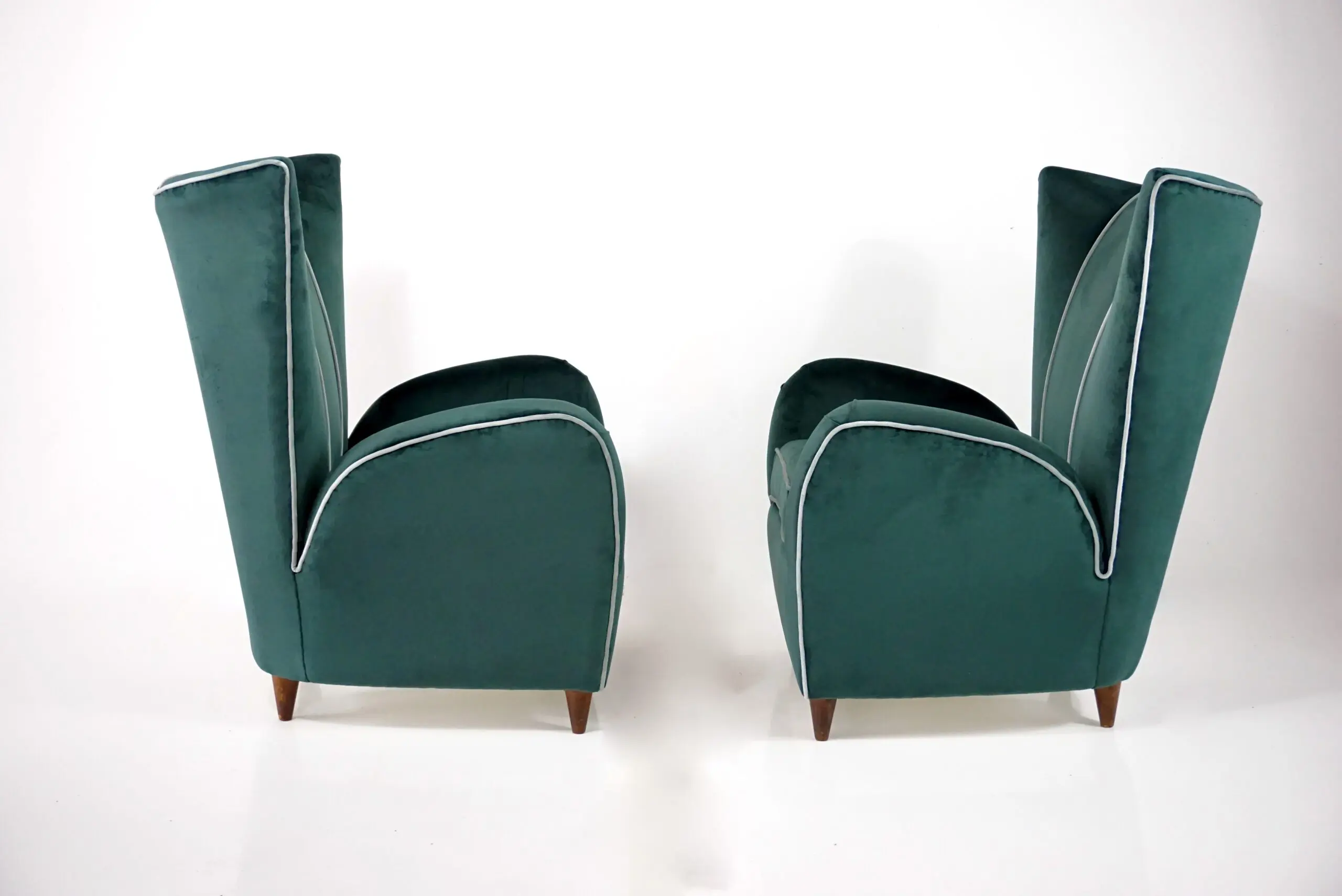 pair of green velvet  Paolo Buffa armchairs,1950 — photo 5