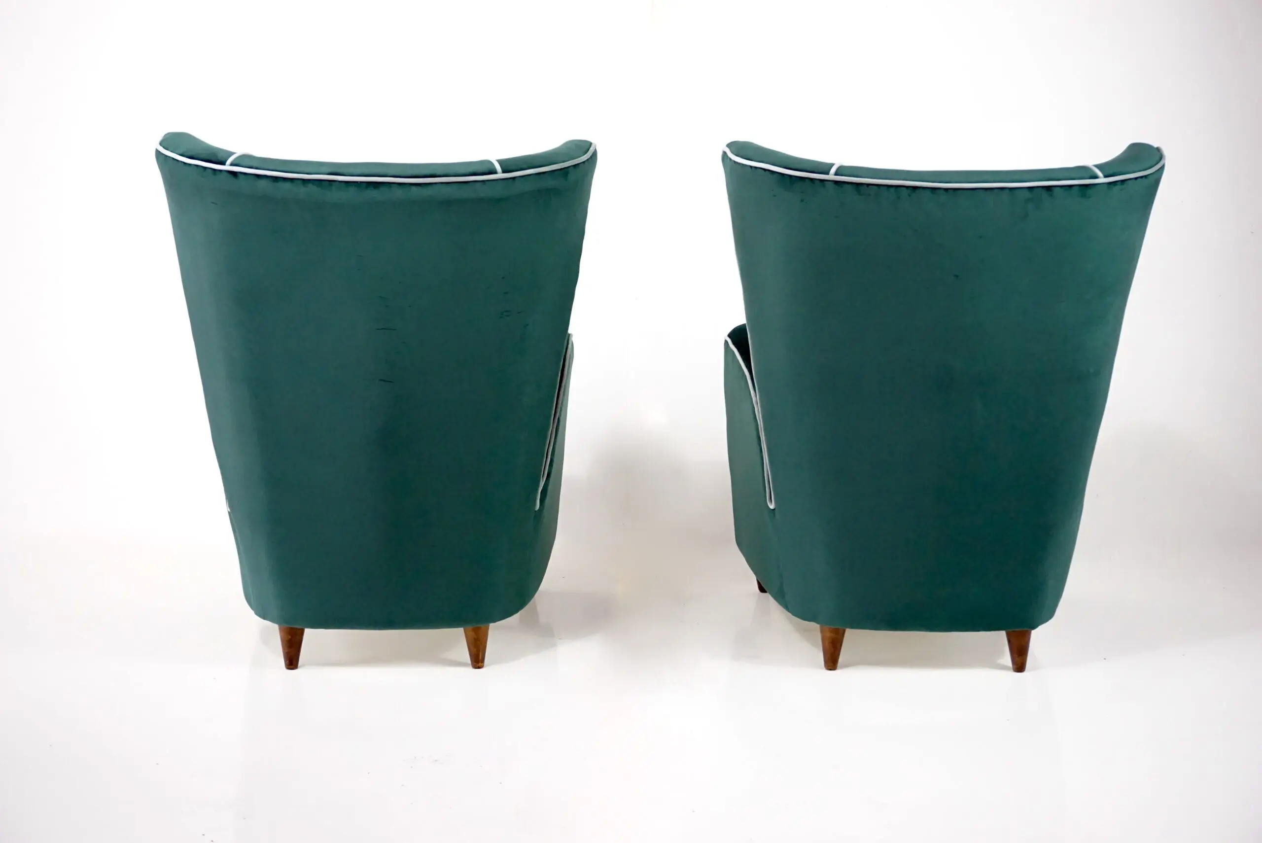 pair of green velvet  Paolo Buffa armchairs,1950 — photo 8