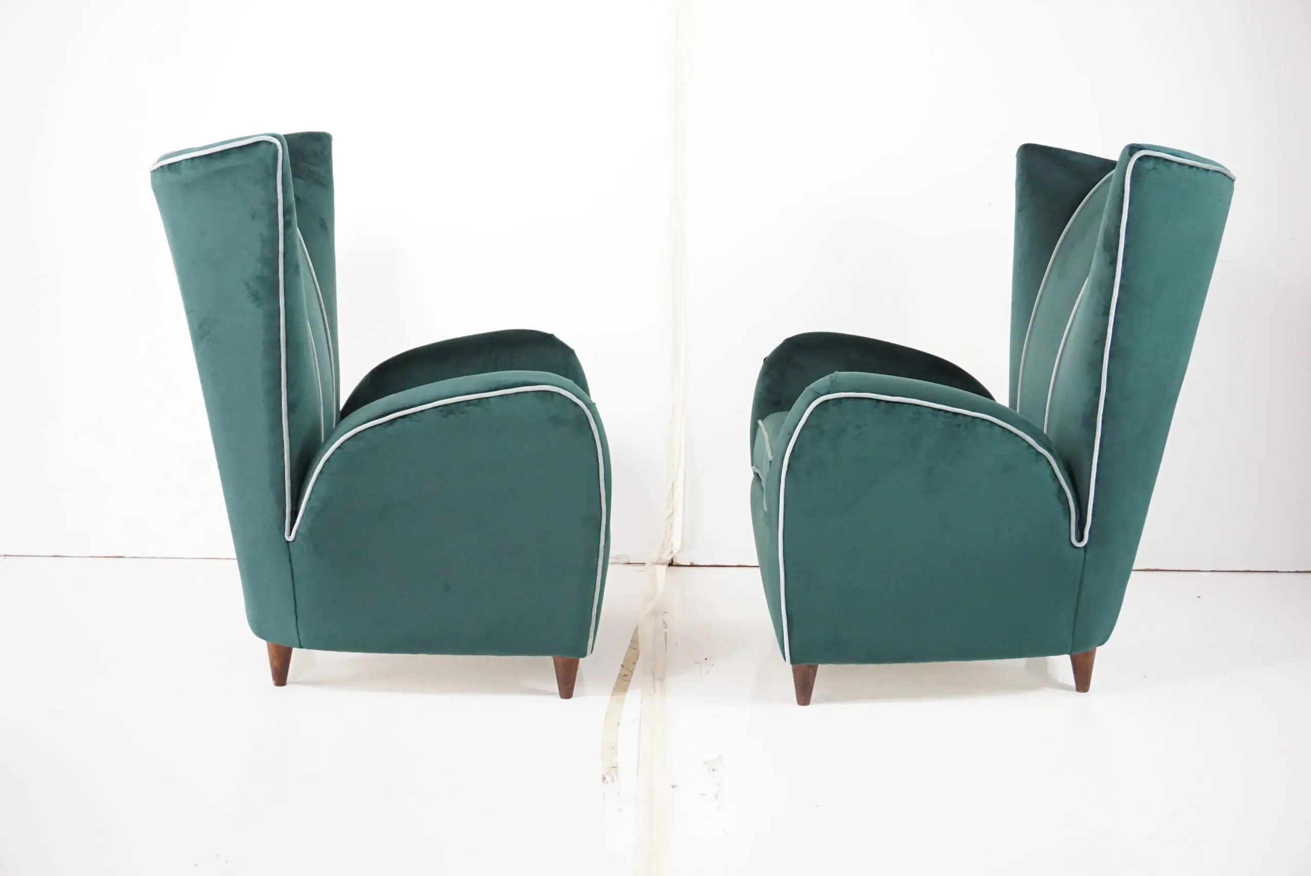 pair of green velvet  Paolo Buffa armchairs,1950 — photo 6