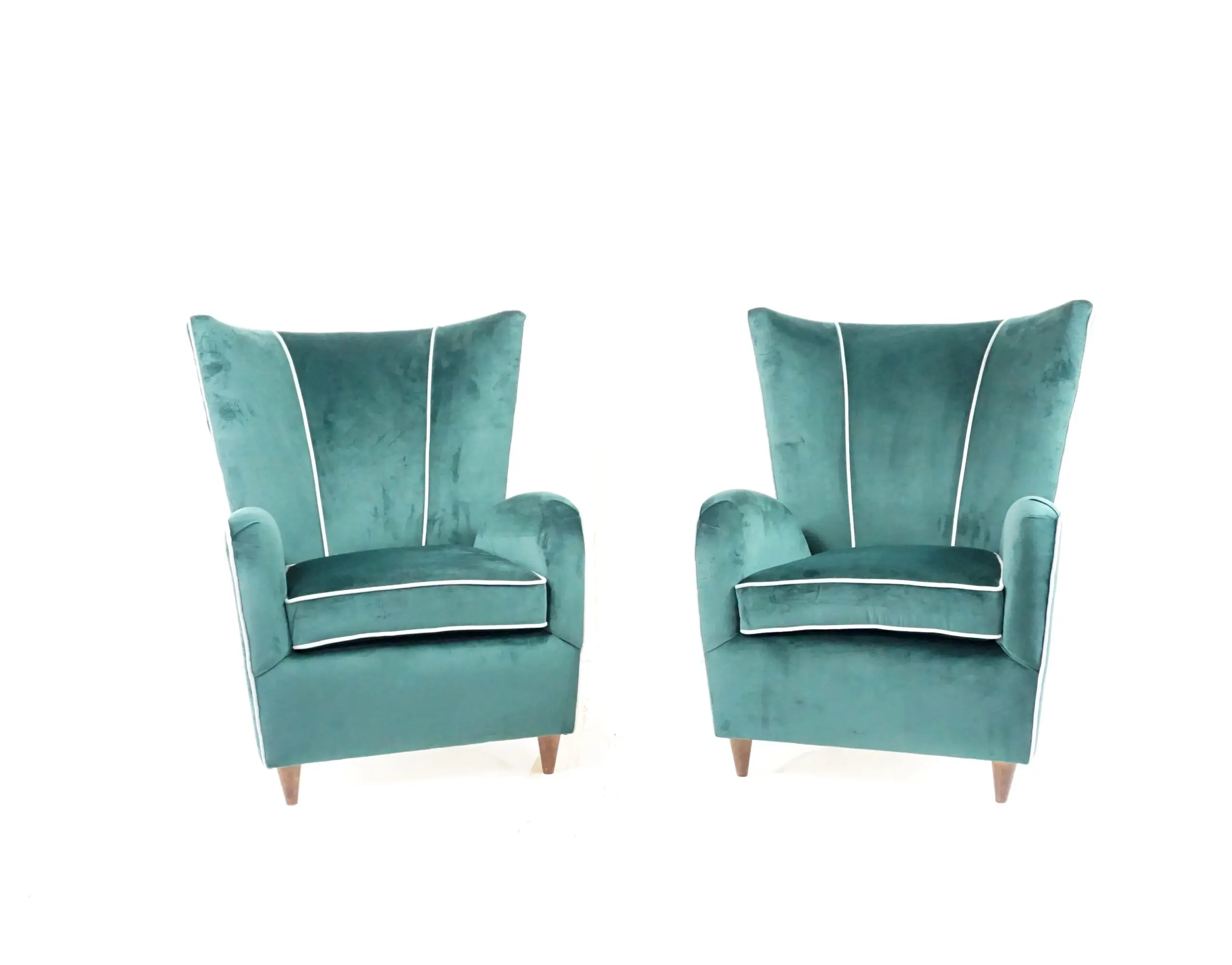 pair of green velvet  Paolo Buffa armchairs,1950 — photo 7