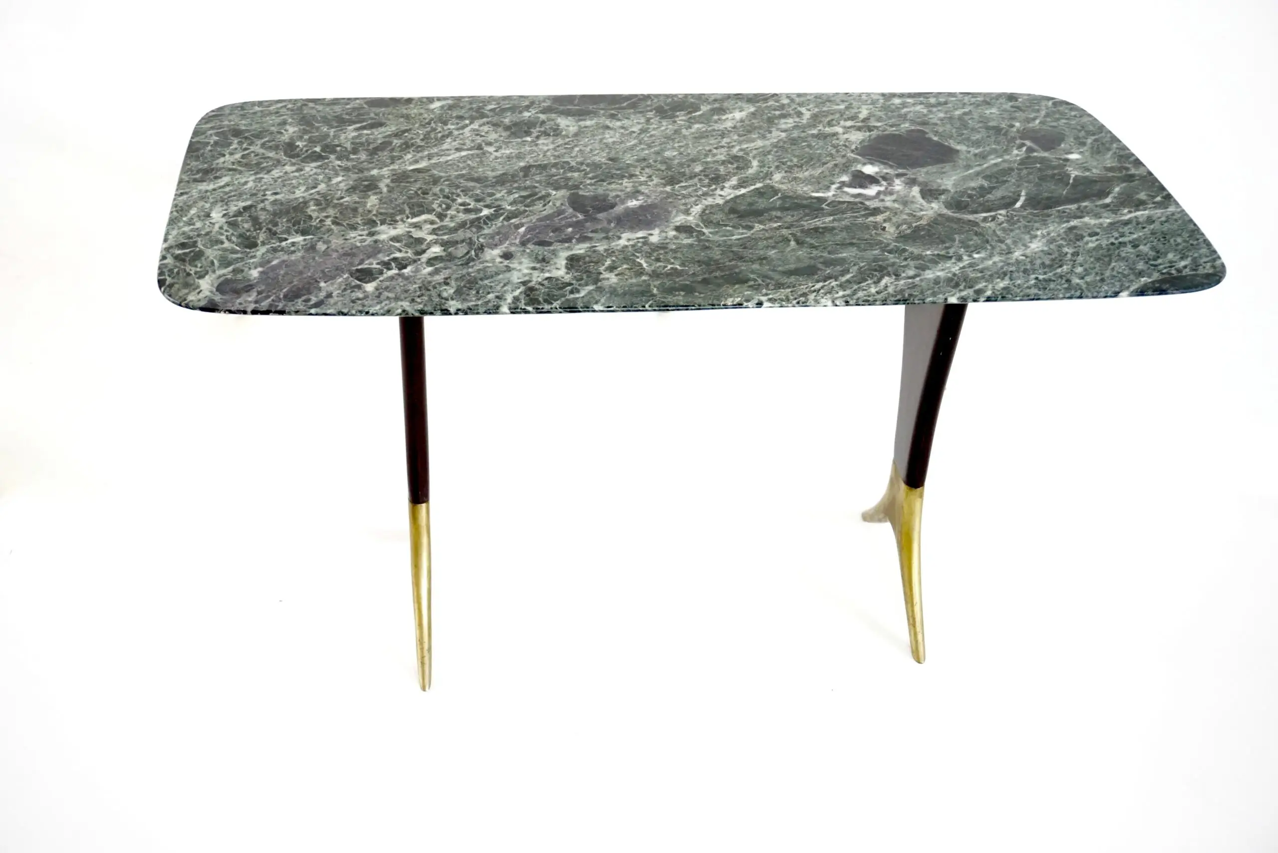 Fine Guglielmo Ulrich coffee table, verde alpi marble top, brass feet,  1940 — photo 18