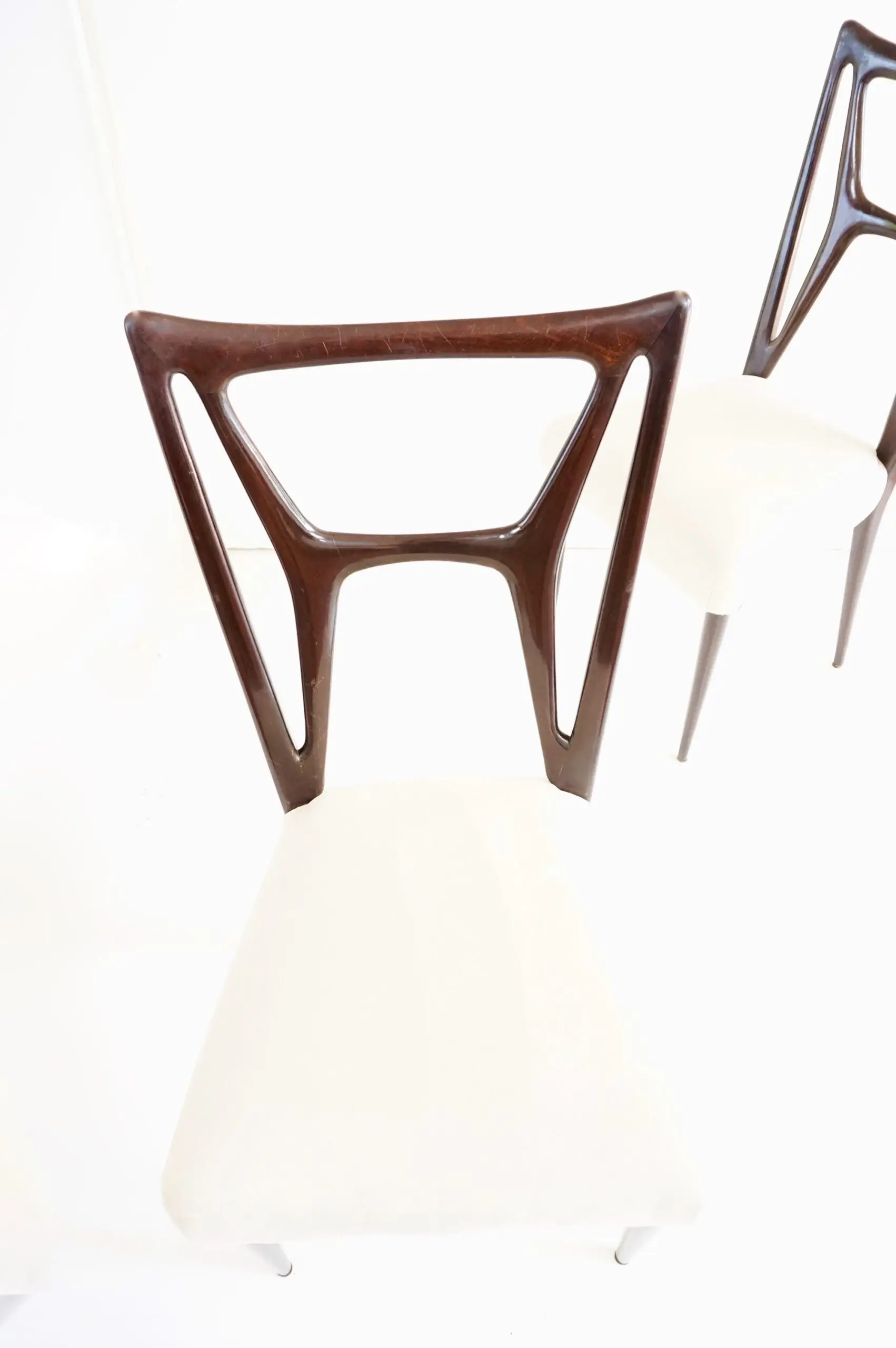 set of six Guglielmo Ulrich att. dining chairs, bentwood  H shape, velvet, 1940 — photo 10