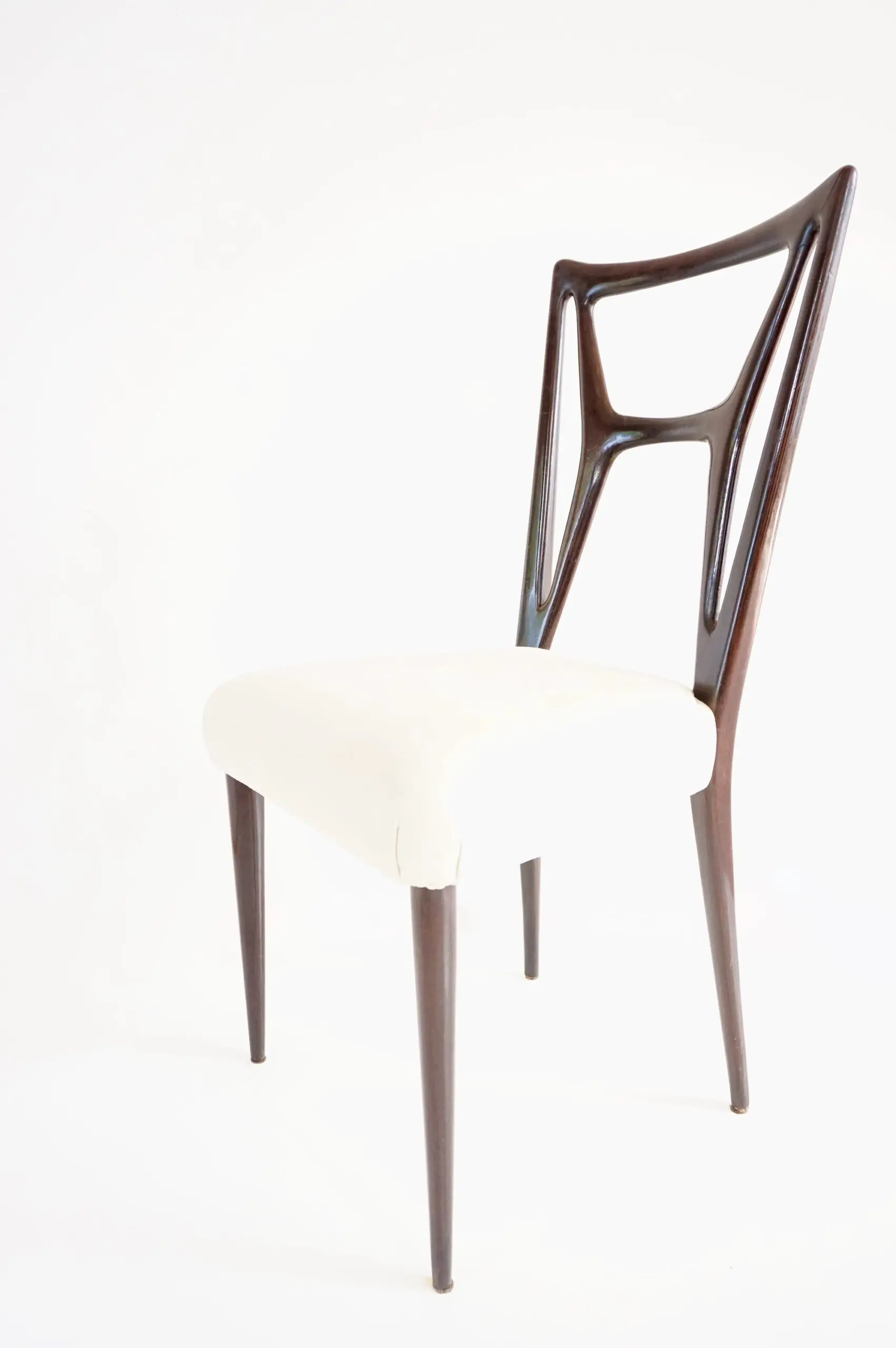 set of six Guglielmo Ulrich att. dining chairs, bentwood  H shape, velvet, 1940 — photo 13