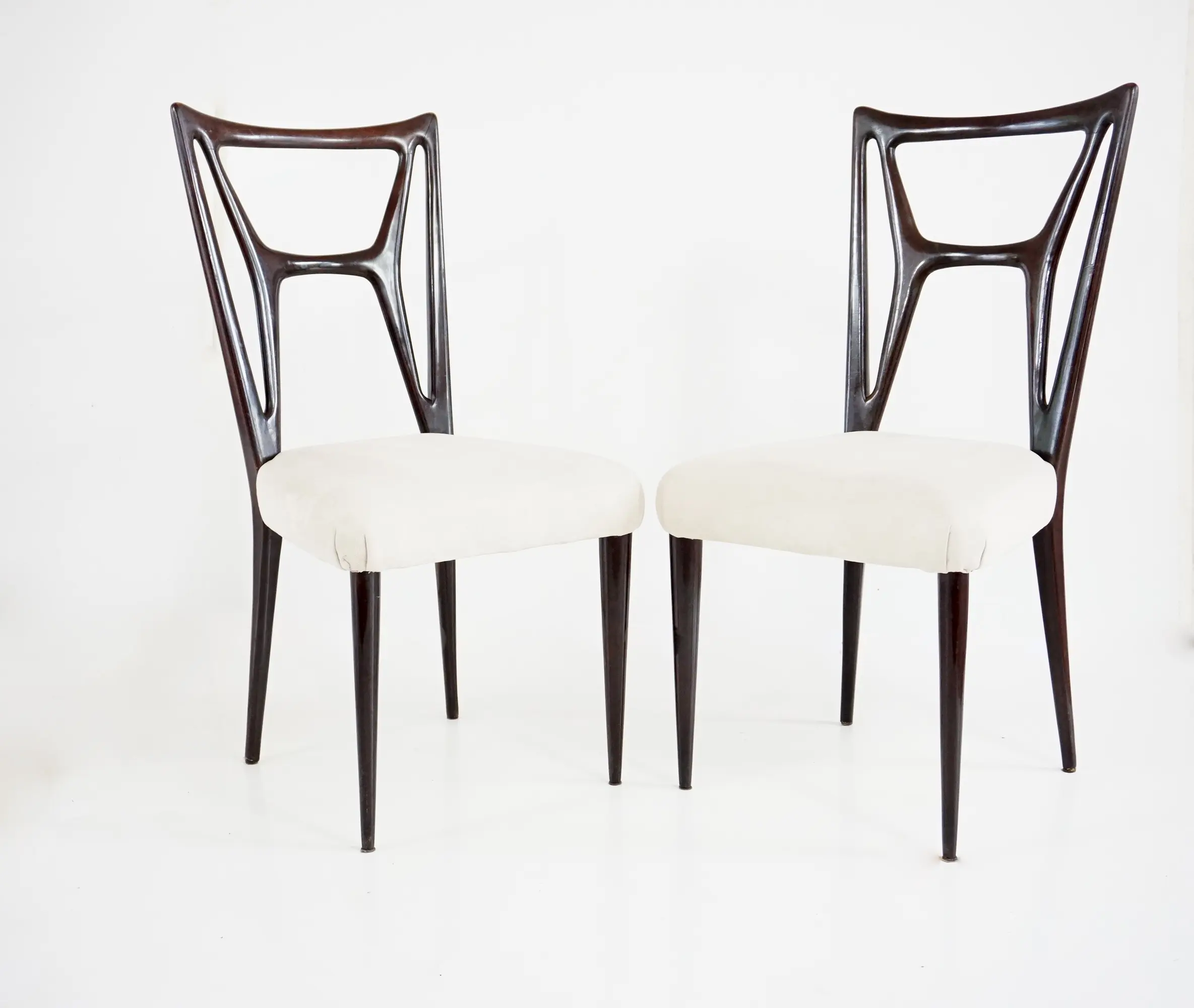 set of six Guglielmo Ulrich att. dining chairs, bentwood  H shape, velvet, 1940 — photo 4
