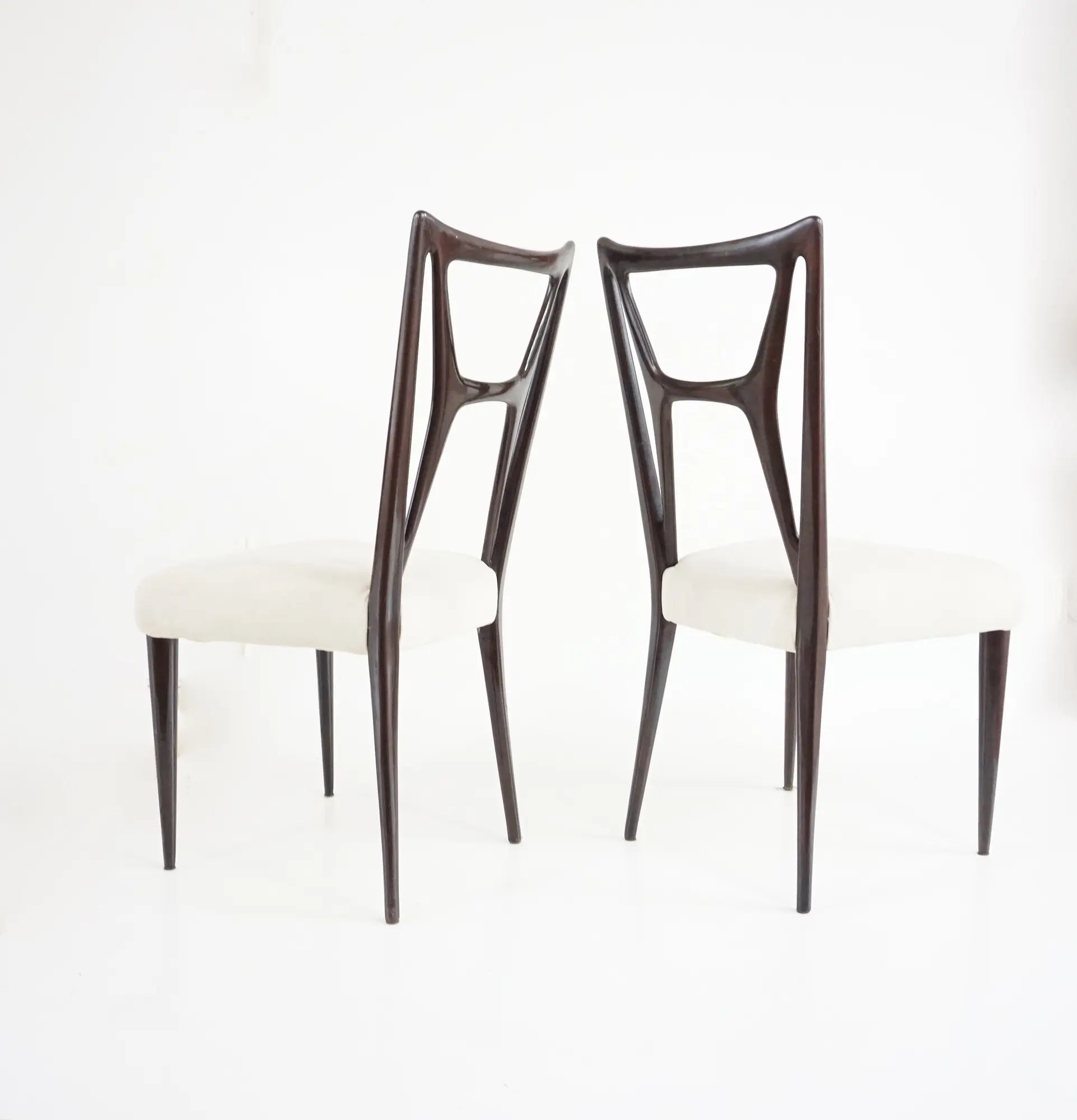 set of six Guglielmo Ulrich att. dining chairs, bentwood  H shape, velvet, 1940 — photo 6