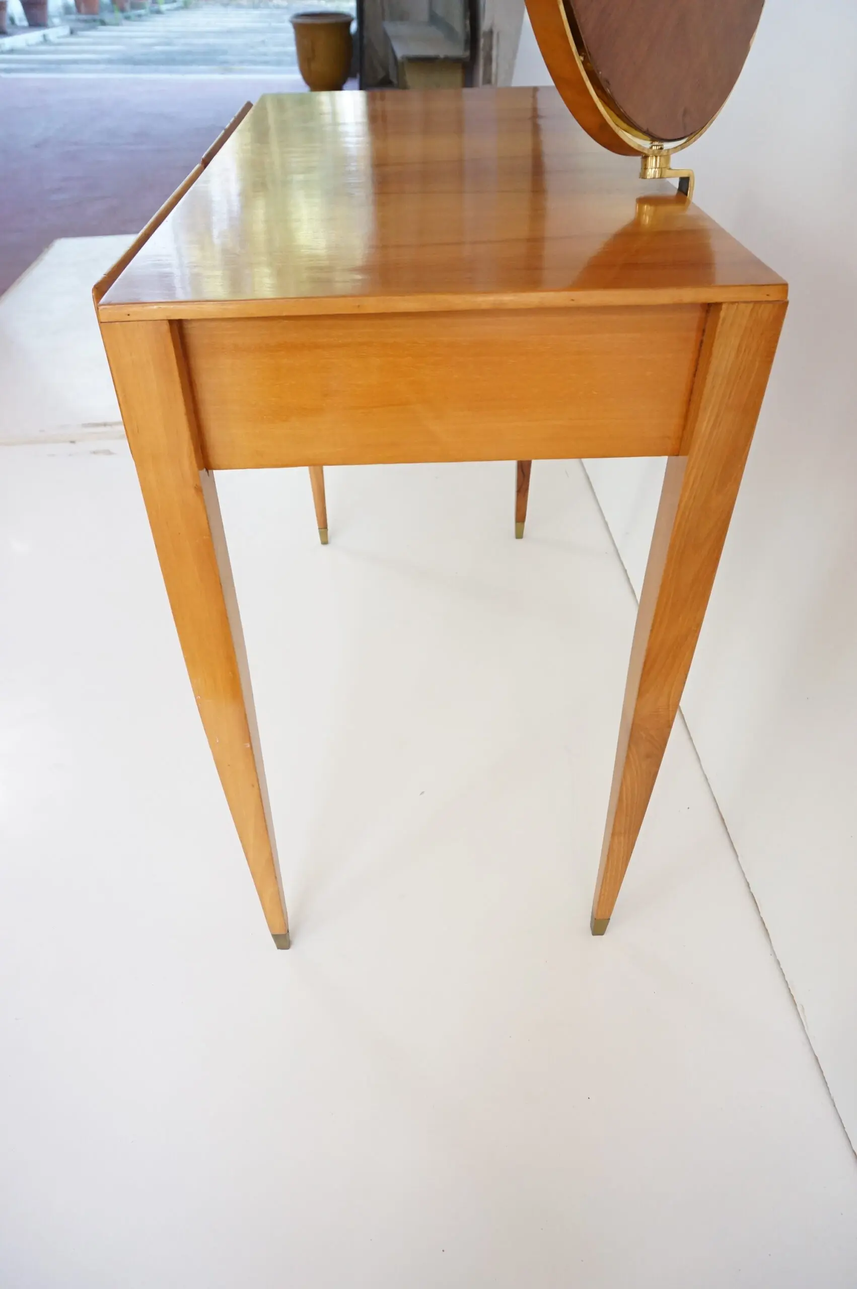 Gio Ponti Vanity desk with a brass circular mirror from Hotel Royal Naples, 1955 — photo 16