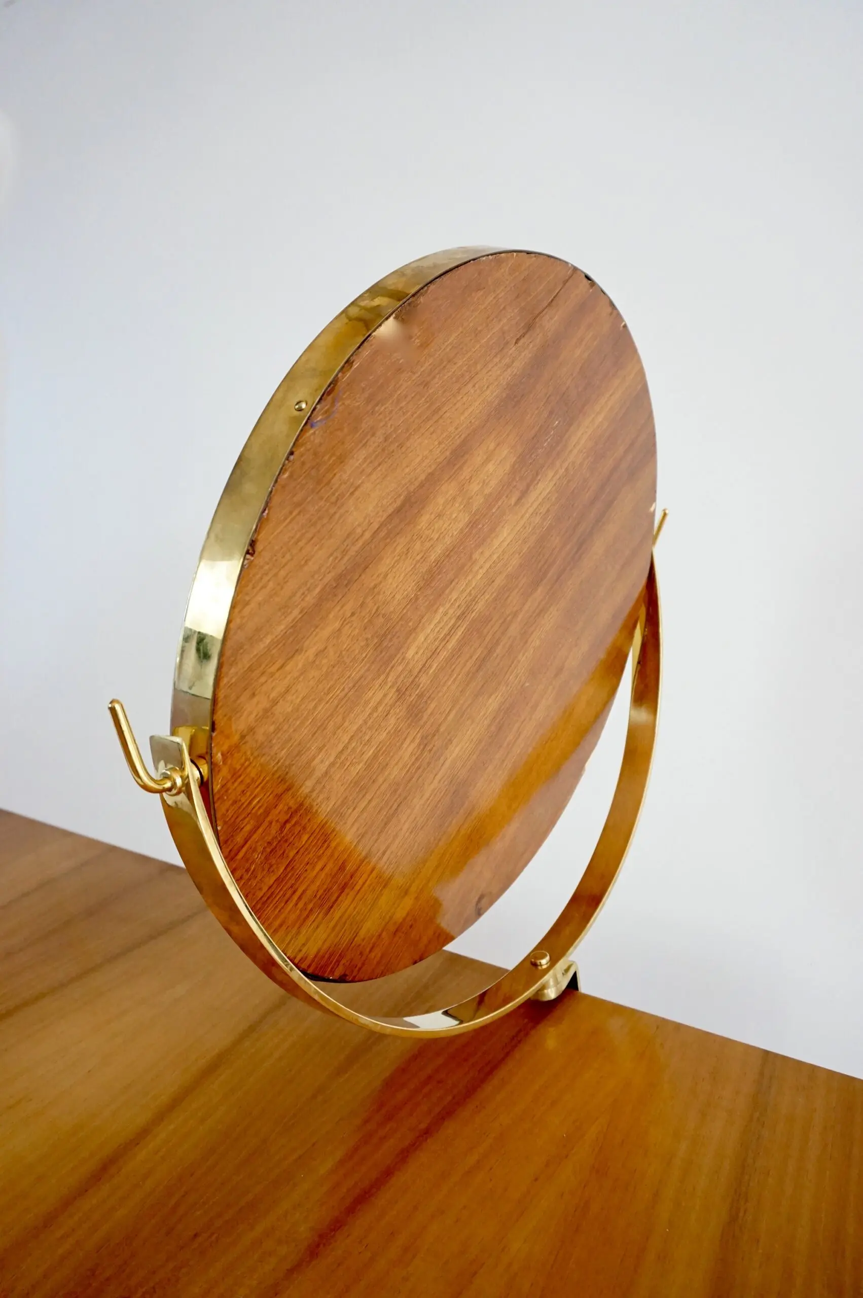 Gio Ponti Vanity desk with a brass circular mirror from Hotel Royal Naples, 1955 — photo 22
