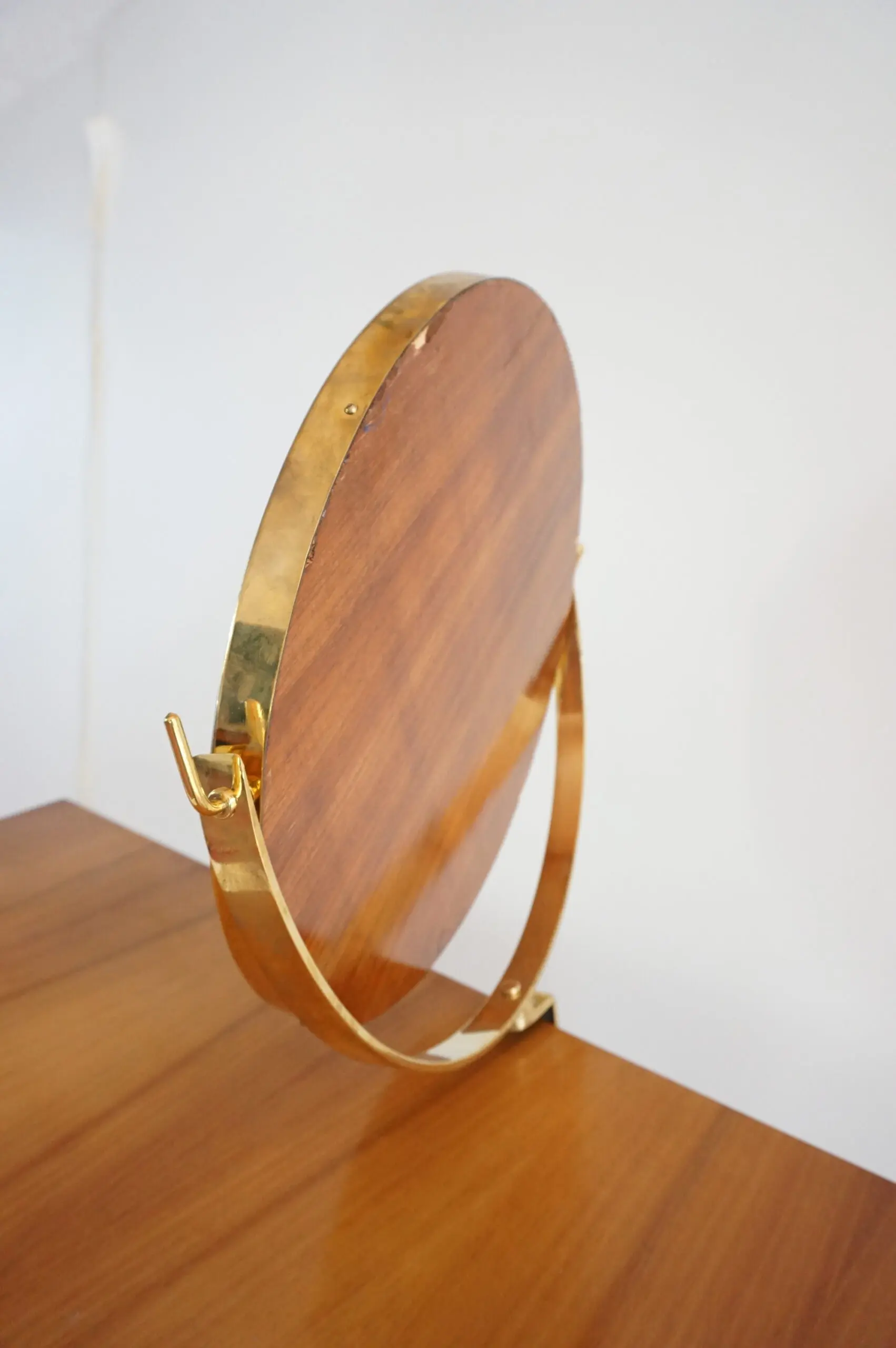 Gio Ponti Vanity desk with a brass circular mirror from Hotel Royal Naples, 1955 — photo 15