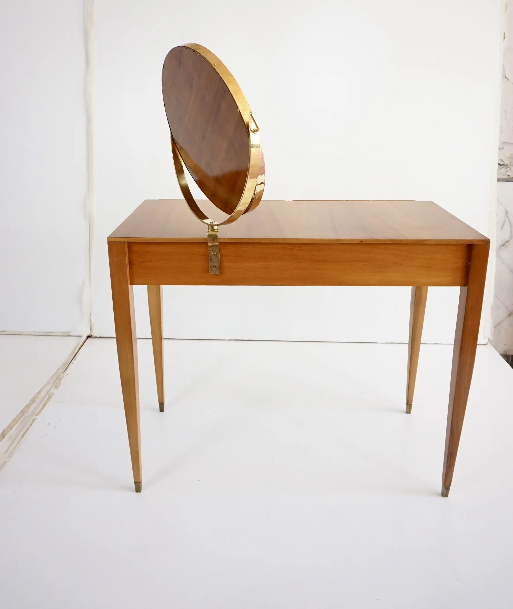 Gio Ponti Vanity desk with a brass circular mirror from Hotel Royal Naples, 1955 — photo 21