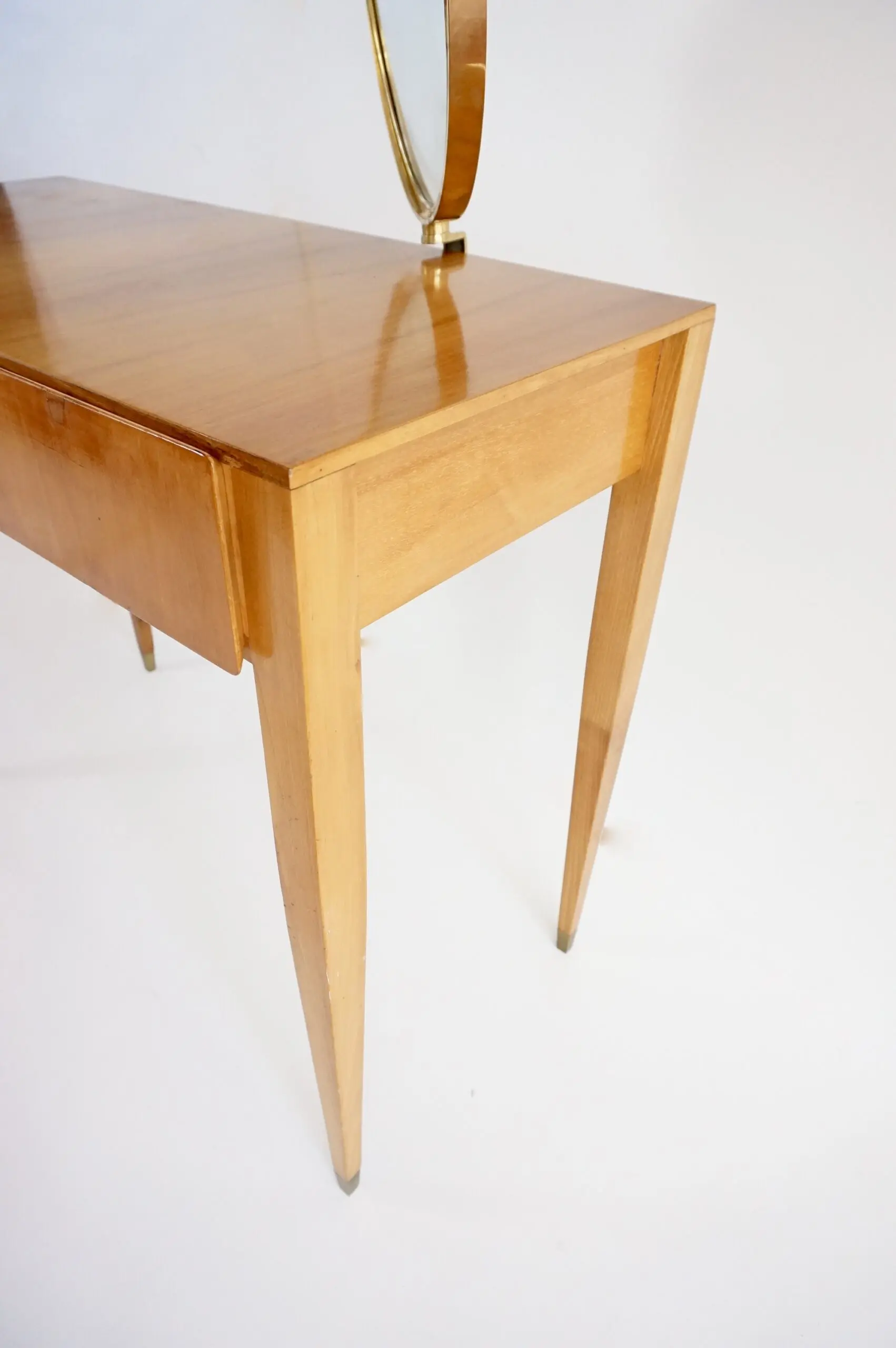 Gio Ponti Vanity desk with a brass circular mirror from Hotel Royal Naples, 1955 — photo 9